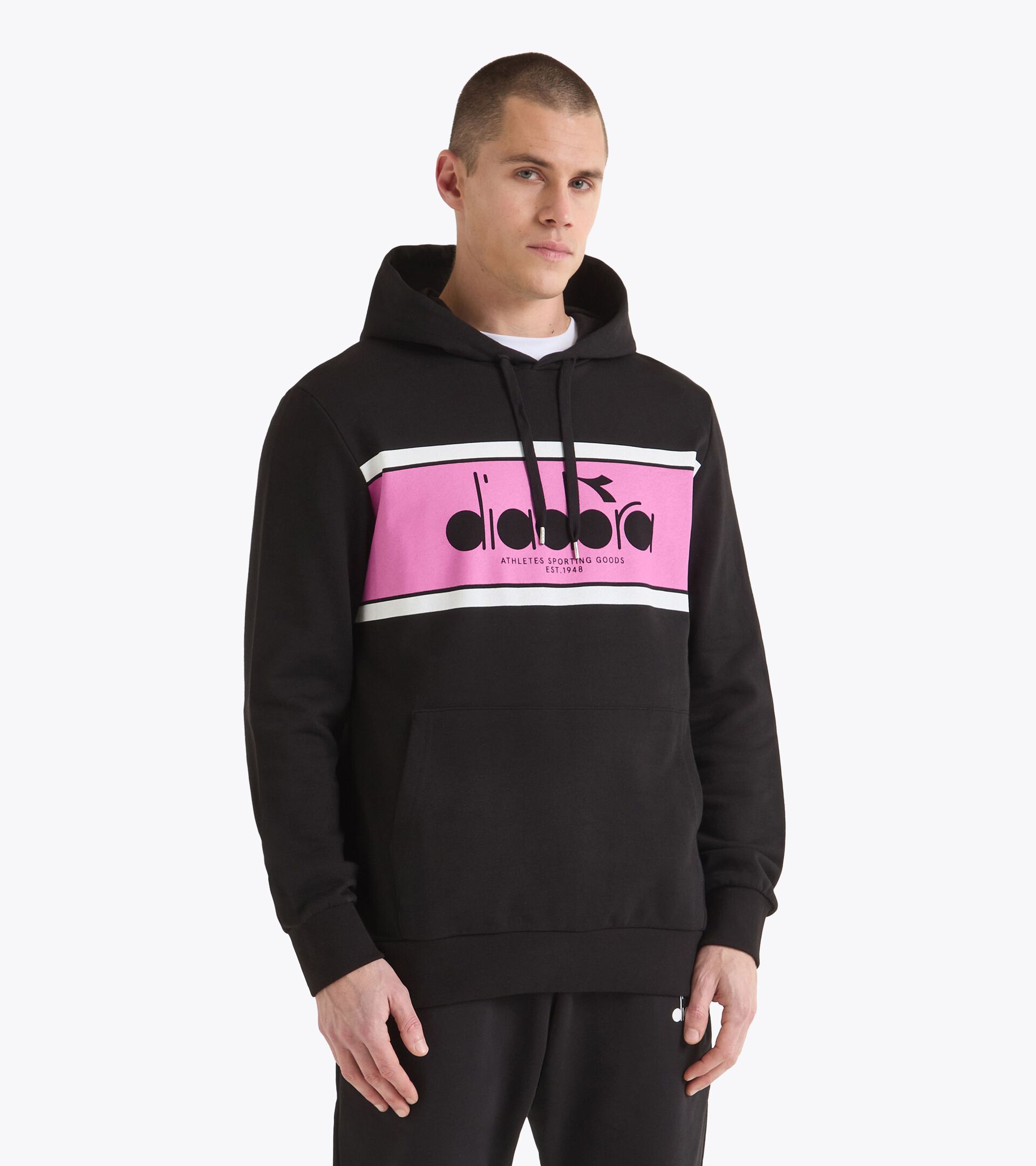 Sudadera con capucha color block - Para todos los g&eacute;neros HOODIE LOGO ROSA SELVAJE - Diadora