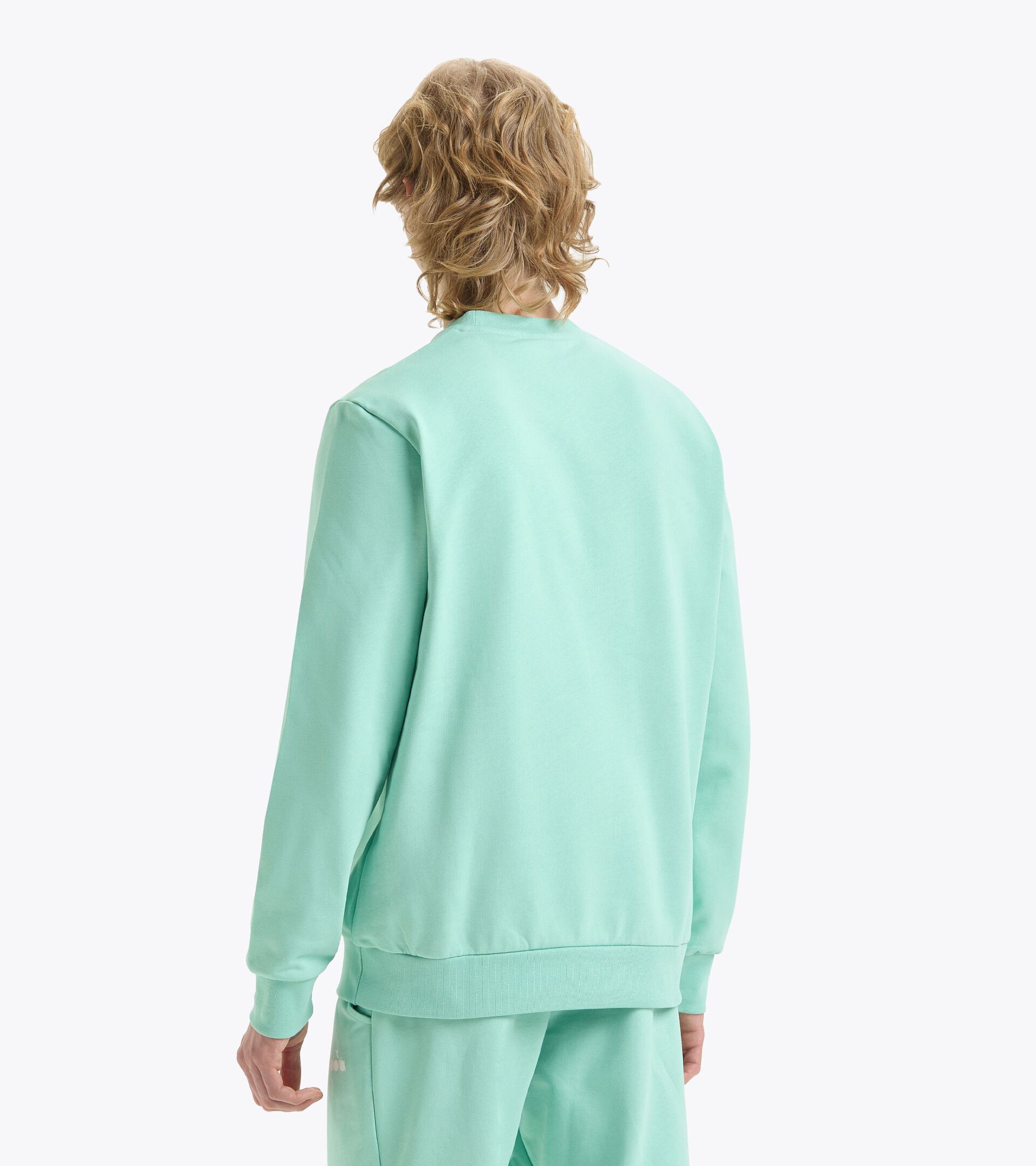 Felpa sportiva - Made in Italy - Gender Neutral SWEATSHIRT CREW LOGO VERDE NEON - Diadora