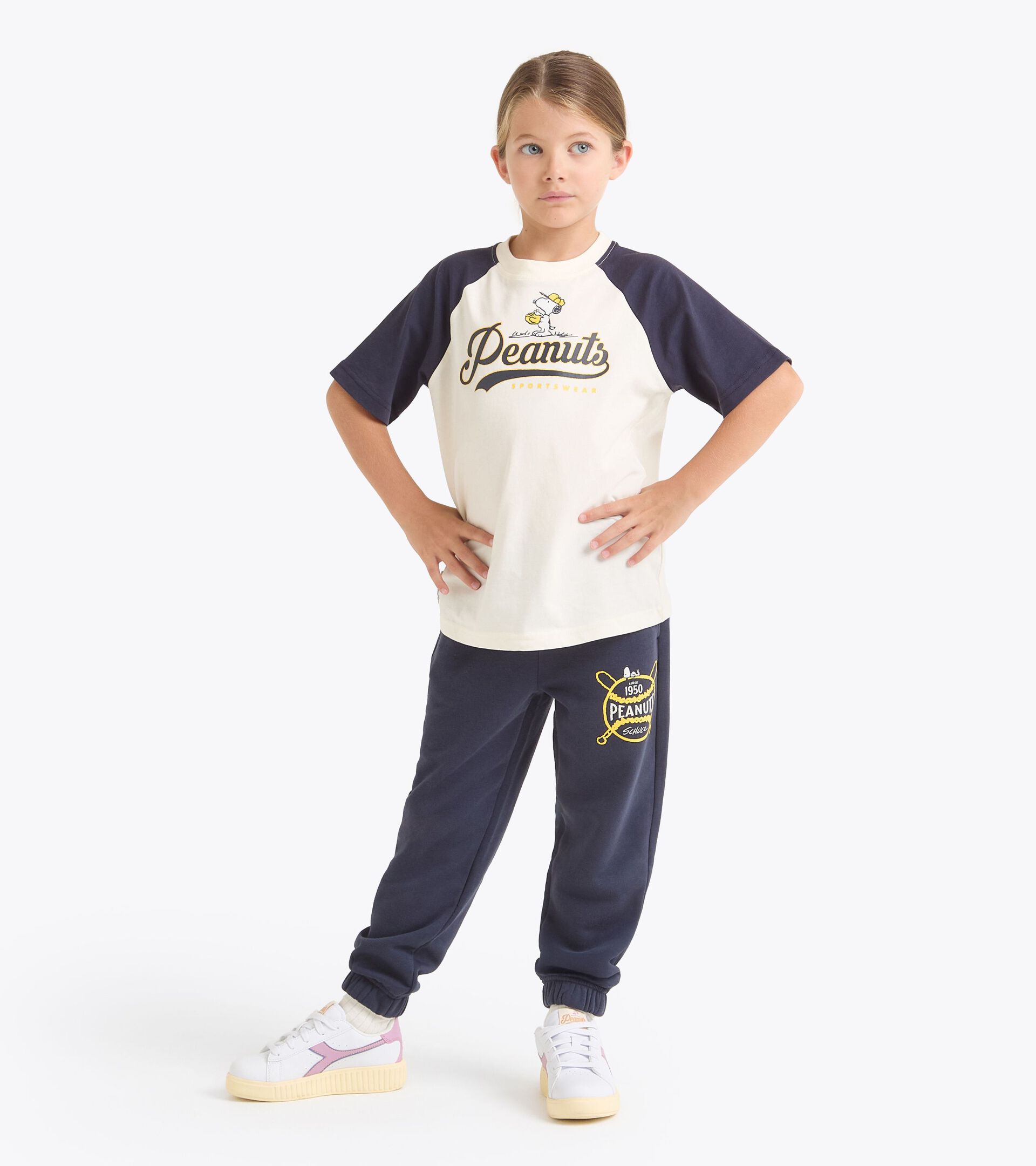 Peanuts college-style t-shirt - Kids - All-gender JU. T-SHIRT SS PEANUTS BLUE DENIM - Diadora