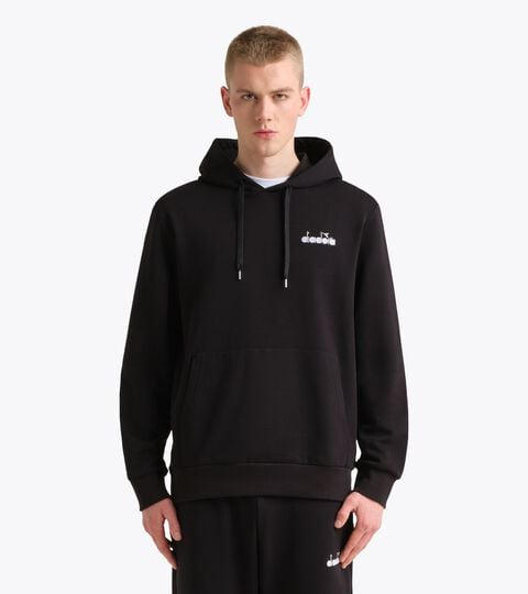 Color block hoodie - All-Gender HOODIE LOGO BLACK/SUPERWHITE - Diadora