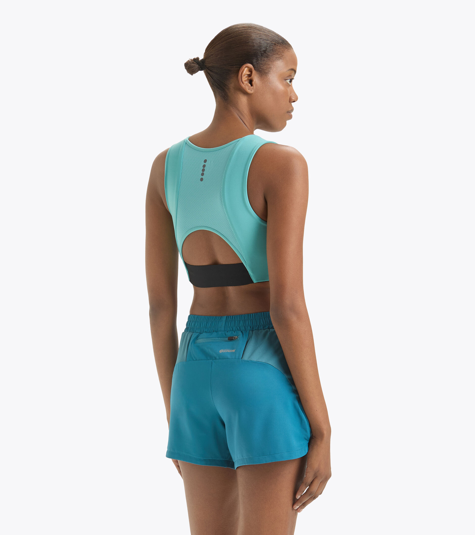 Soutien-gorge de sport - Femme L. MEDIUM BRA RUN CREW DUSTY TURQUOISE - Diadora