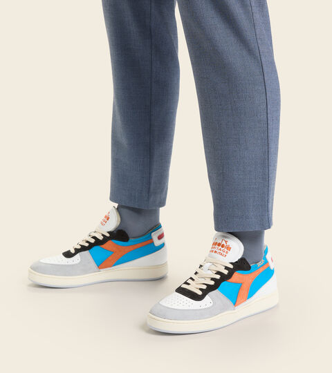 MI BASKET ROW CUT MILK BREAKFAST, BLUE STRONG Heritage shoe Made in Italy- Unisex MI BASKET ROW CUT MILK BREAKFAST BLUE STRONG - Diadora