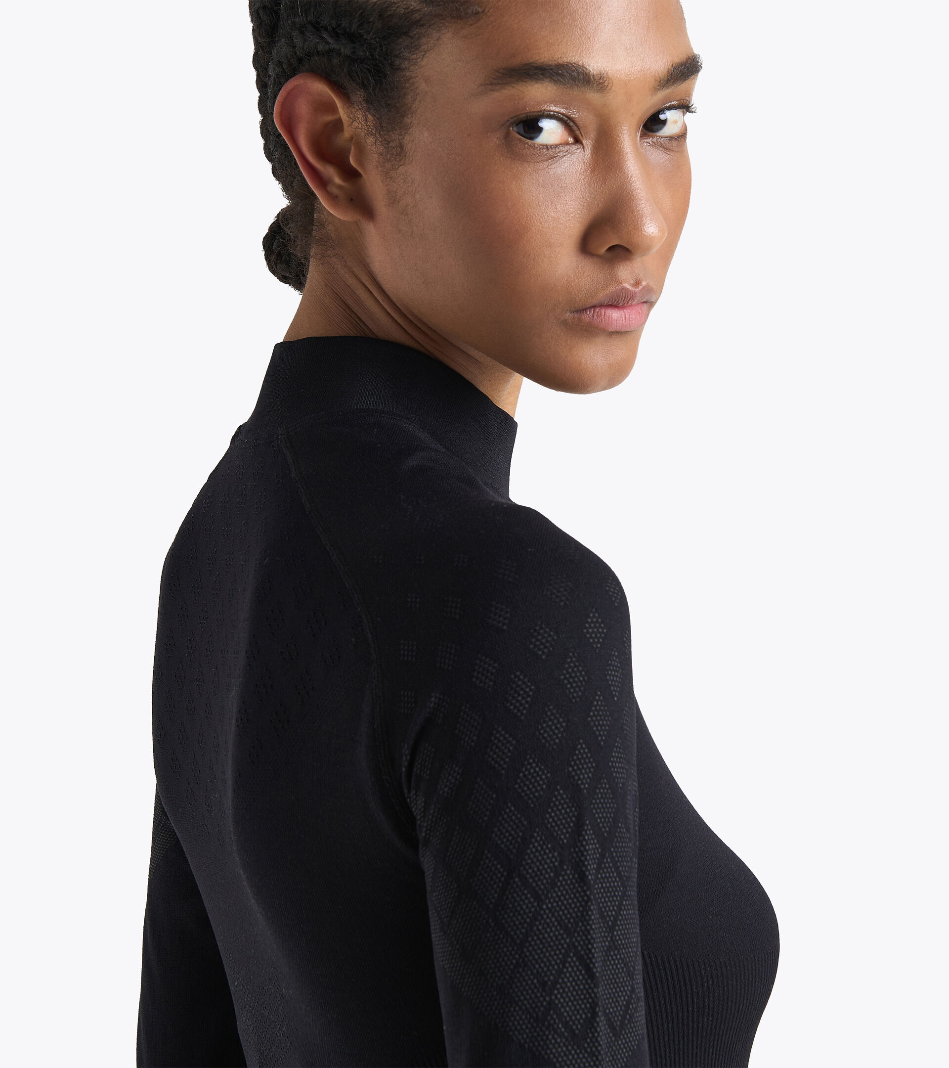 T-shirt da training a manica lunga - Donna L. TURTLE NECK ACT NERO - Diadora
