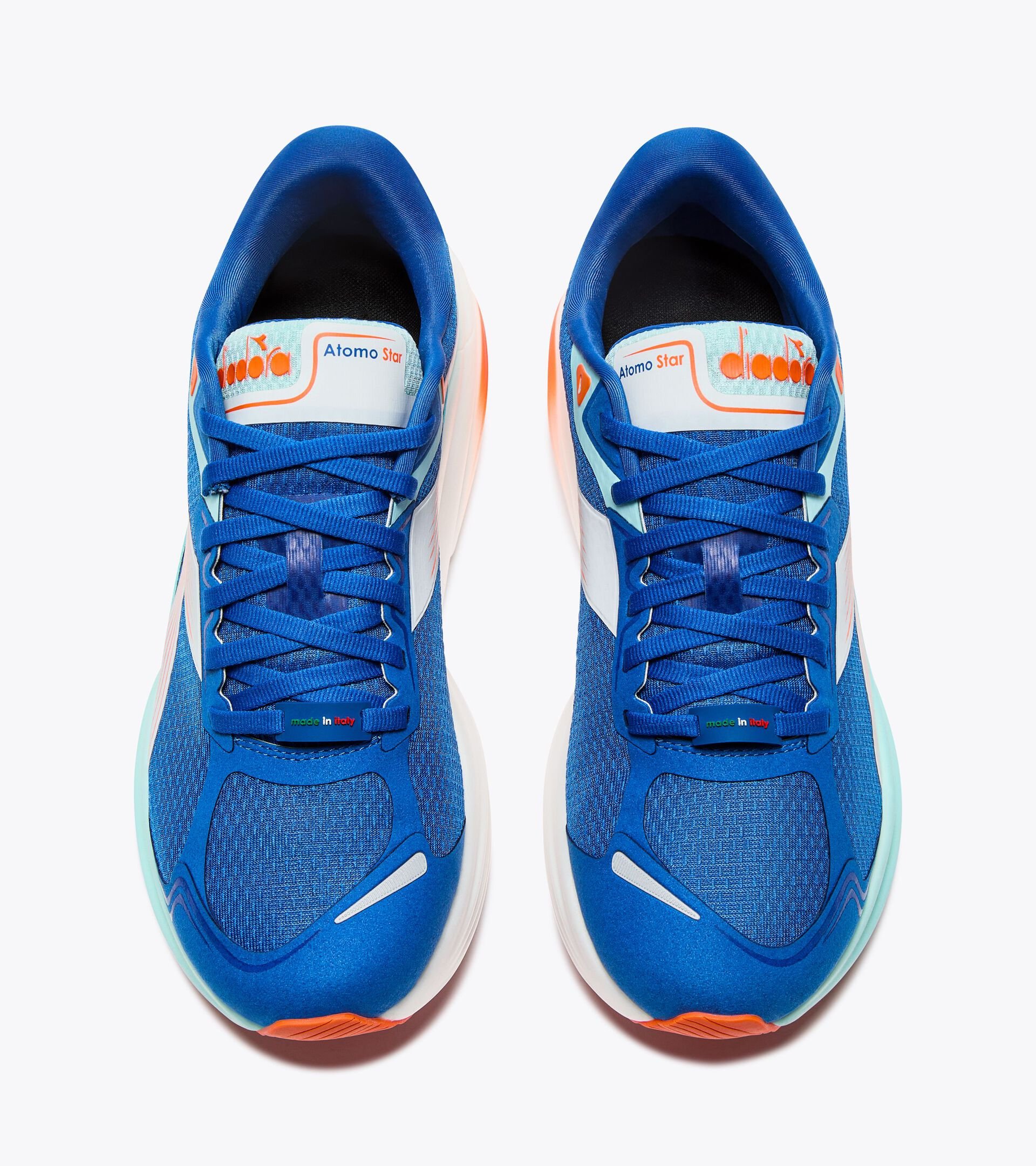 Zapatilla de running Made in Italy - Ligereza y amortiguación - Para todos los géneros ATOMO STAR BLUE/TURQUOISE/WHITE - Diadora