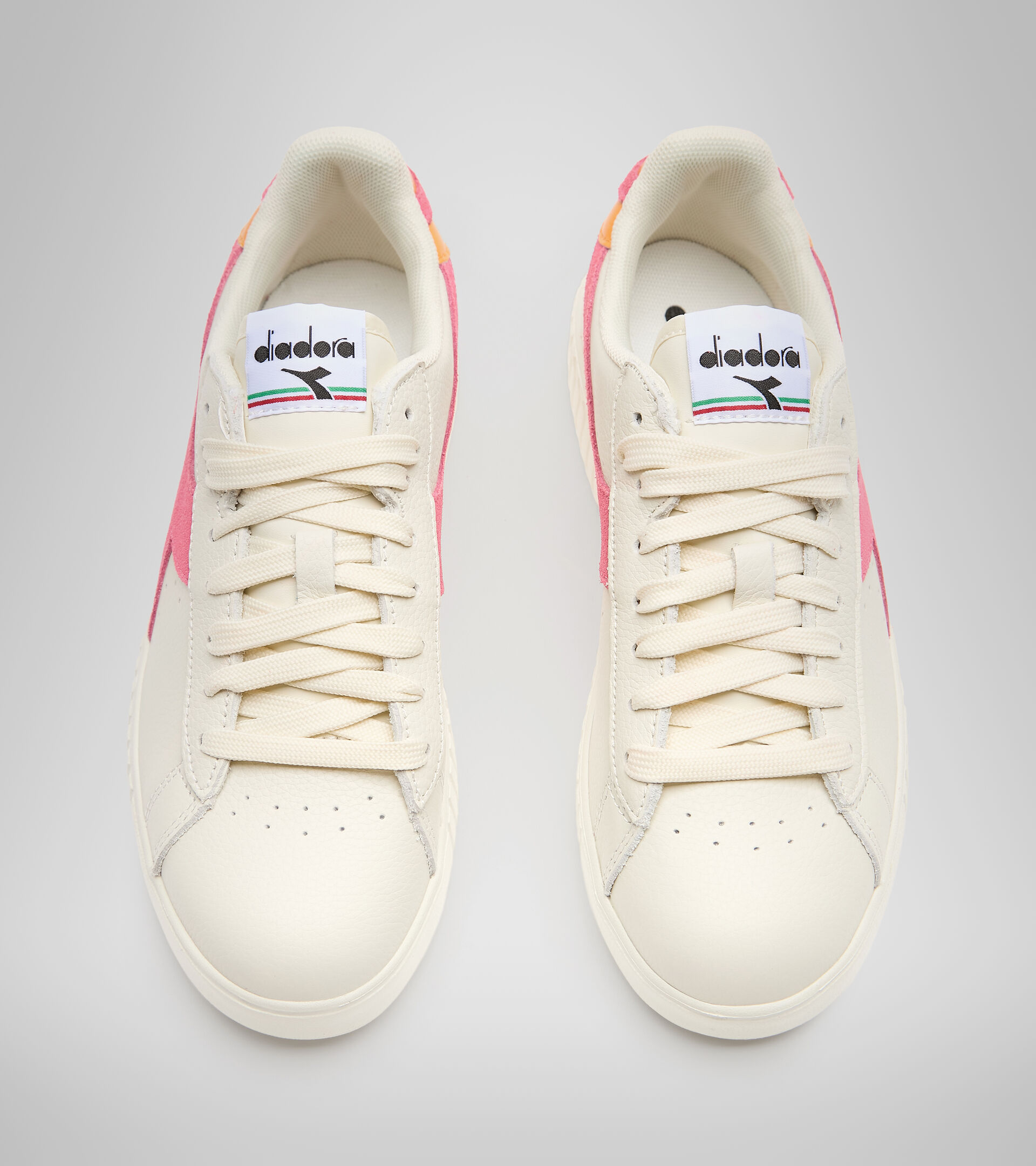 Sports shoes - Women GAME STEP PREMIUM TUMBLED LEATHER WHITE/HOT PINK - Diadora