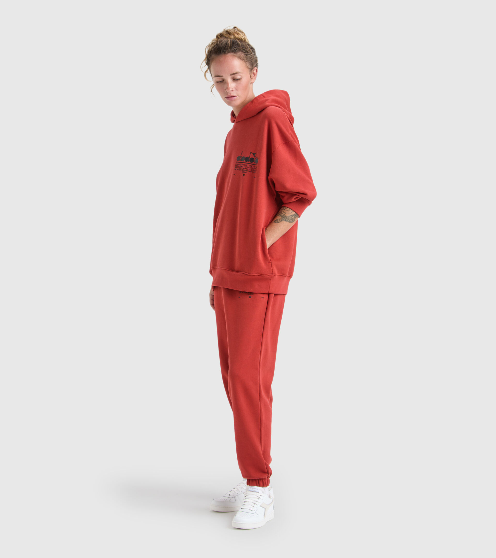 Sweatshirt aus Baumwolle mit Kapuze - Unisex HOODIE MANIFESTO BOSSA NOVA BRAUN - Diadora
