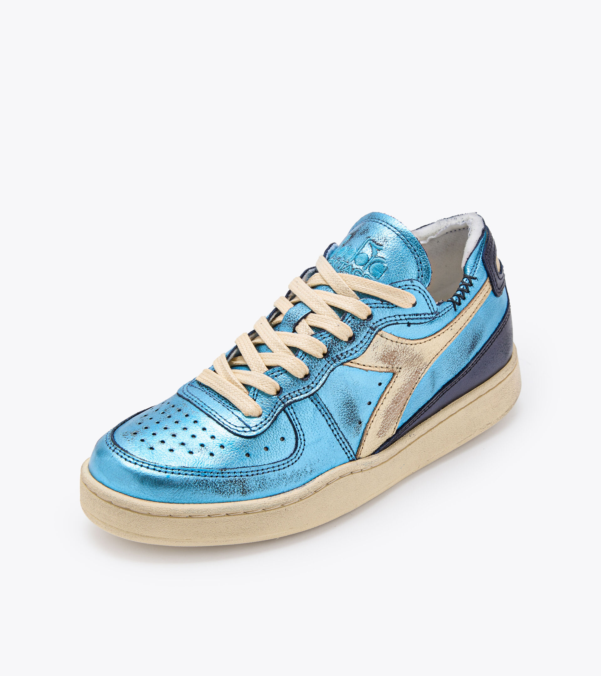 Heritage-Schuh - Unisex MI BASKET ROW CUT METALLIC HOEHLE BLAU - Diadora