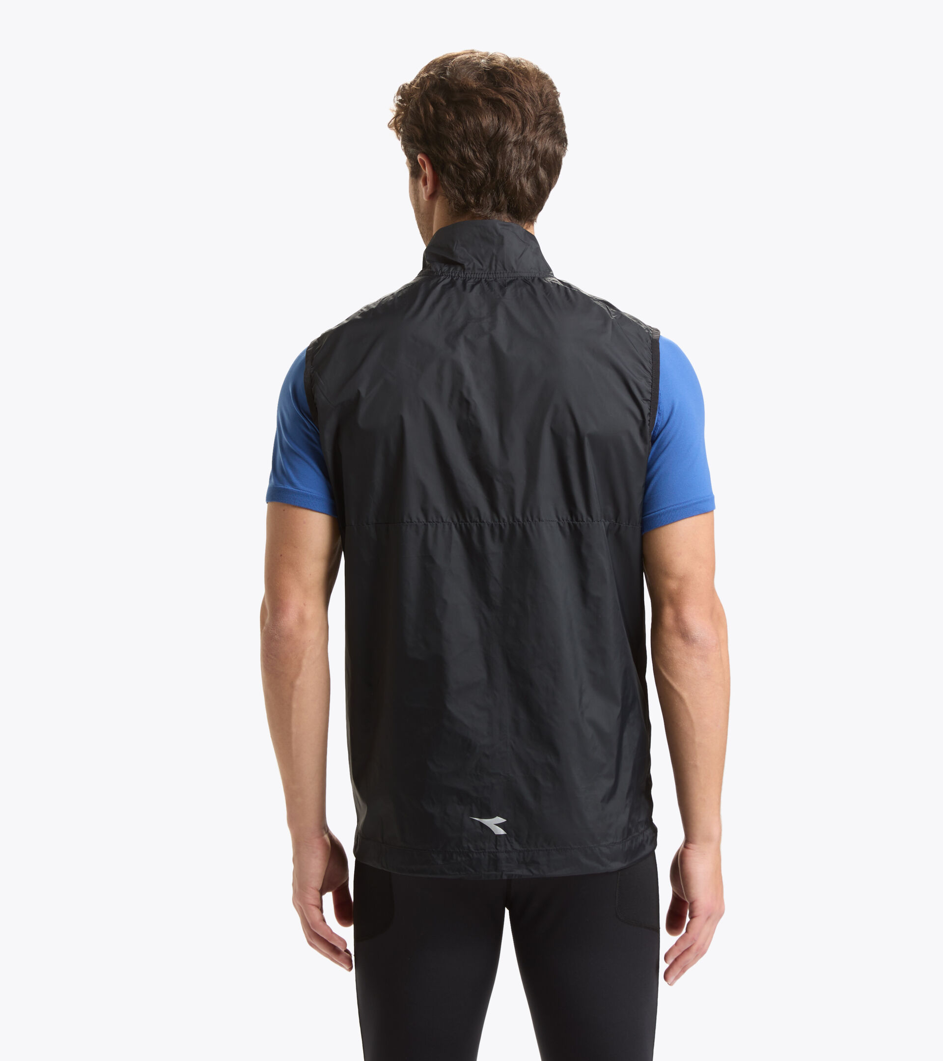 Chaleco cortavientos para correr - Hombre PACKABLE VEST NEGRO - Diadora