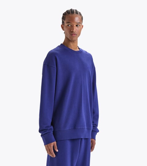 Cotton sweatshirt - Gender neutral SWEATSHIRT CREW SPW LOGO BLUE PRINT - Diadora