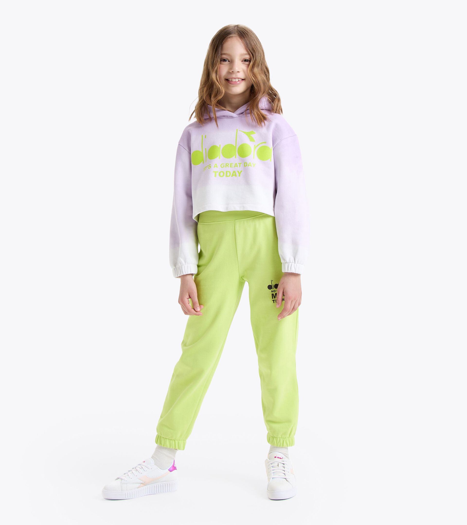 Pantalones de algodón - Niña JG.JOGGER PANT PASTEL JADE LIMA - Diadora