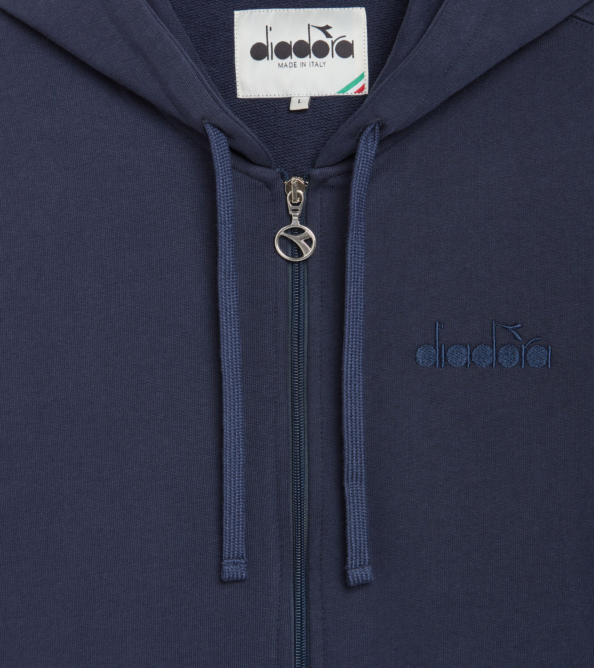 Hooded sweatshirt - Made in Italy - Men HOODIE FZ MII BLUE CORSAIR - Diadora