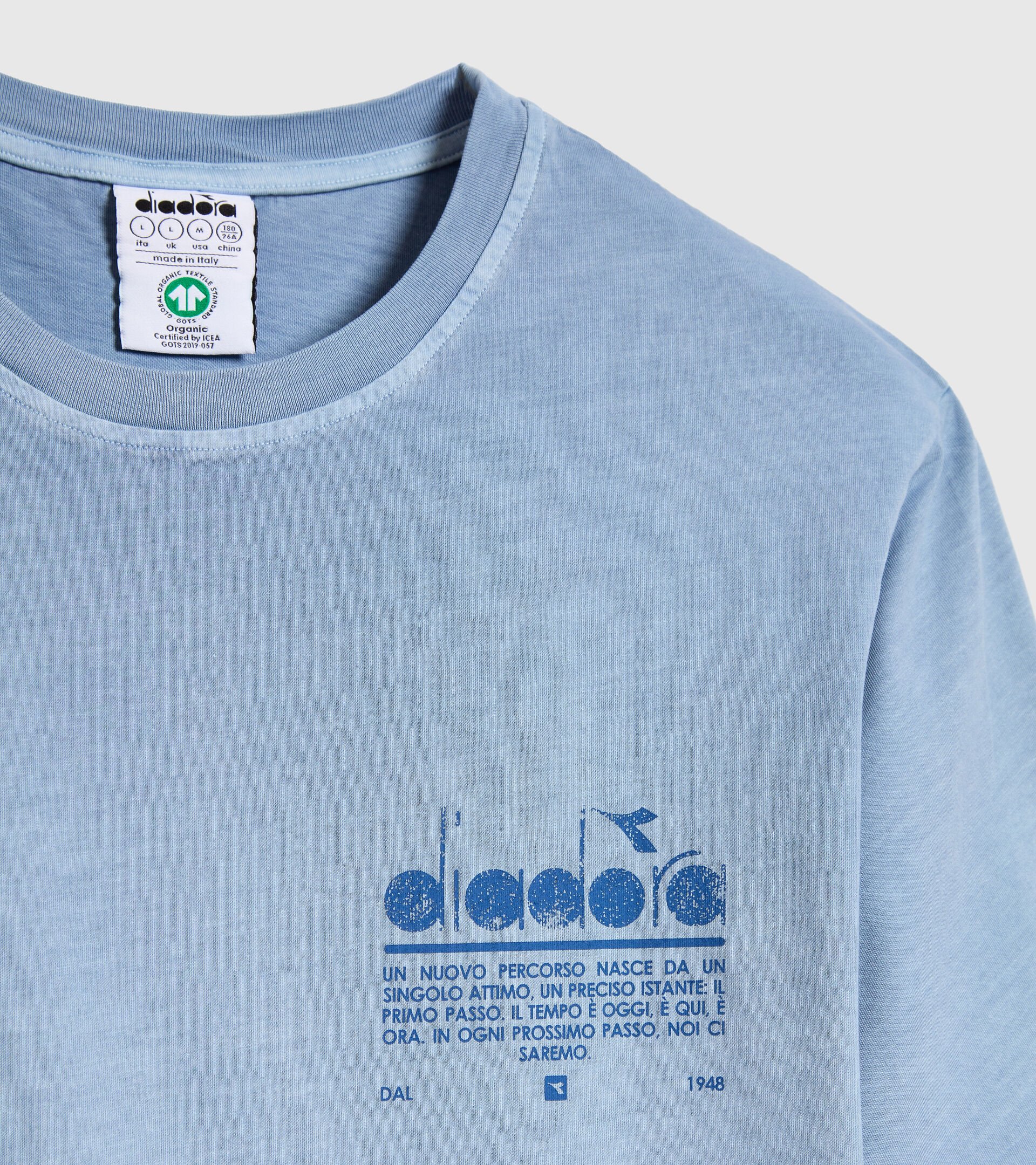 Organic cotton T-shirt - Unisex T-SHIRT SS MANIFESTO PALETTE SKY-BLUE COUNTRY - Diadora