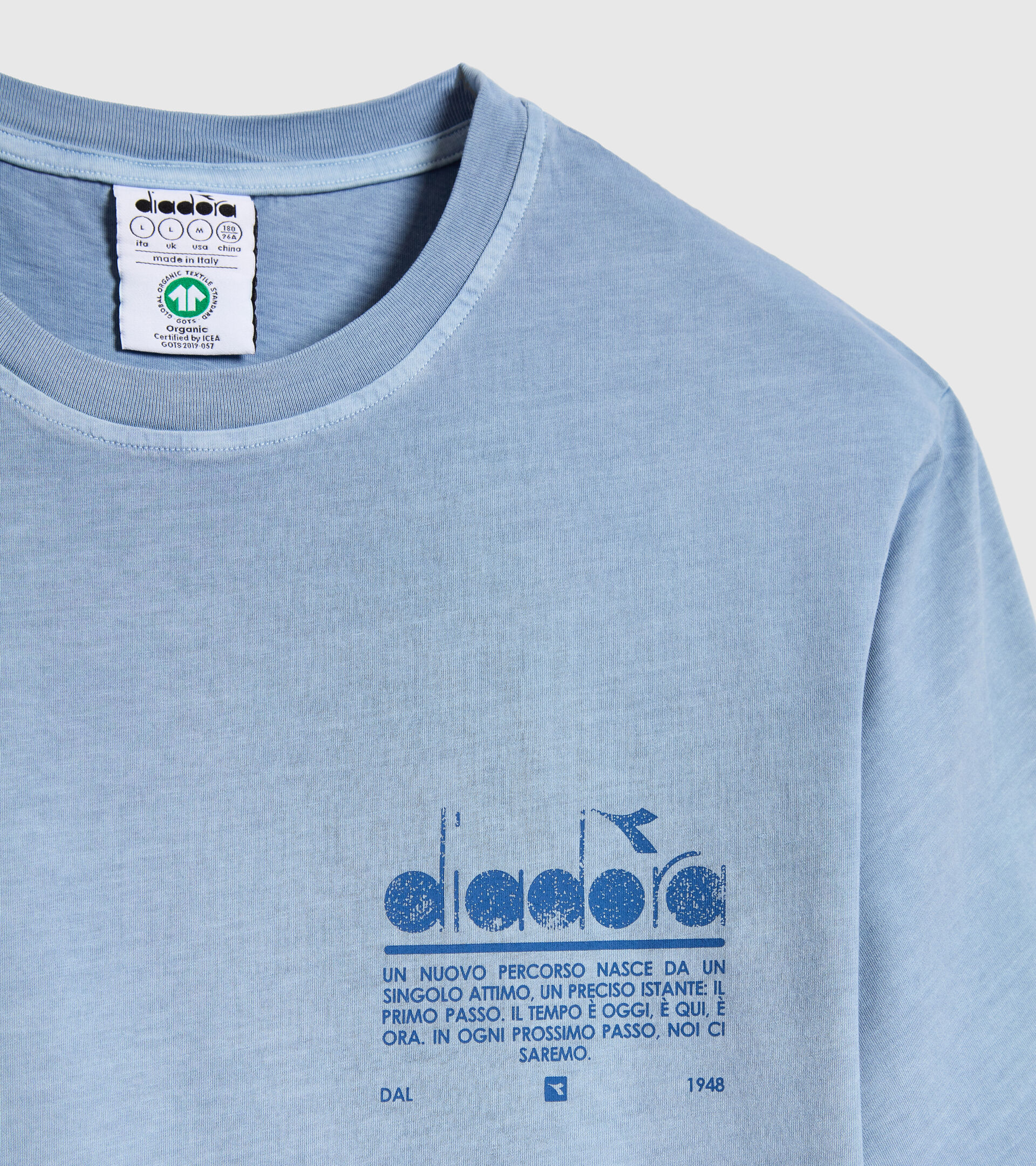 T-shirt in cotone organico - Unisex T-SHIRT SS MANIFESTO PALETTE AZZURRO CONTEA - Diadora