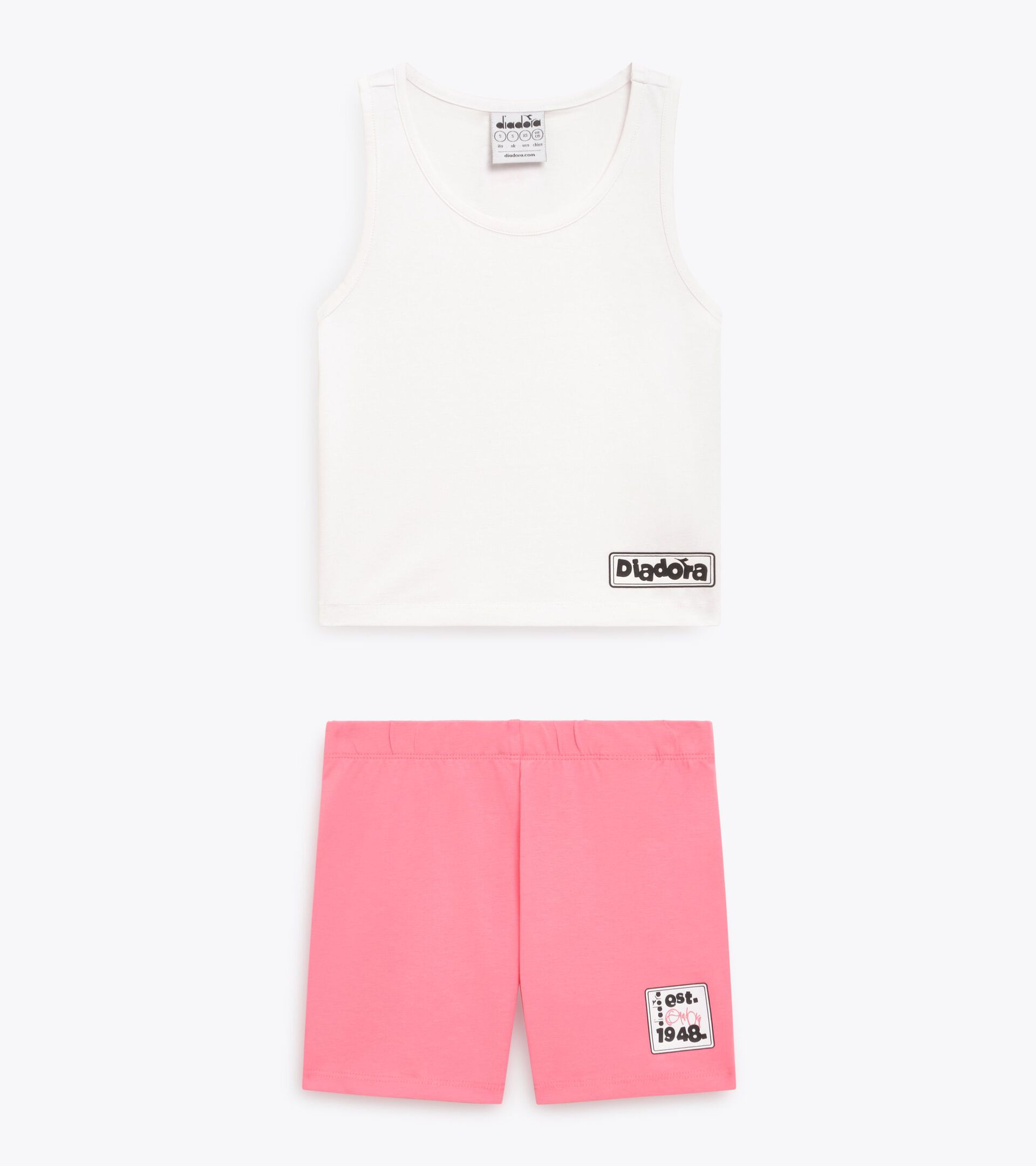 Sports set - Tank top and shorts - Girls
 JG. SET ESS. SPORTS SL OPTICAL WHITE - Diadora