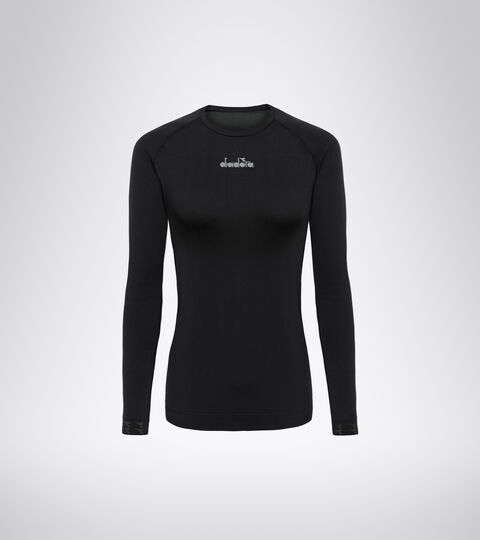 L. LS SKIN FRIENDLY T-SHIRT, NOIR T-shirt de running Made in Italy - Femme L. LS SKIN FRIENDLY T-SHIRT NOIR - Diadora