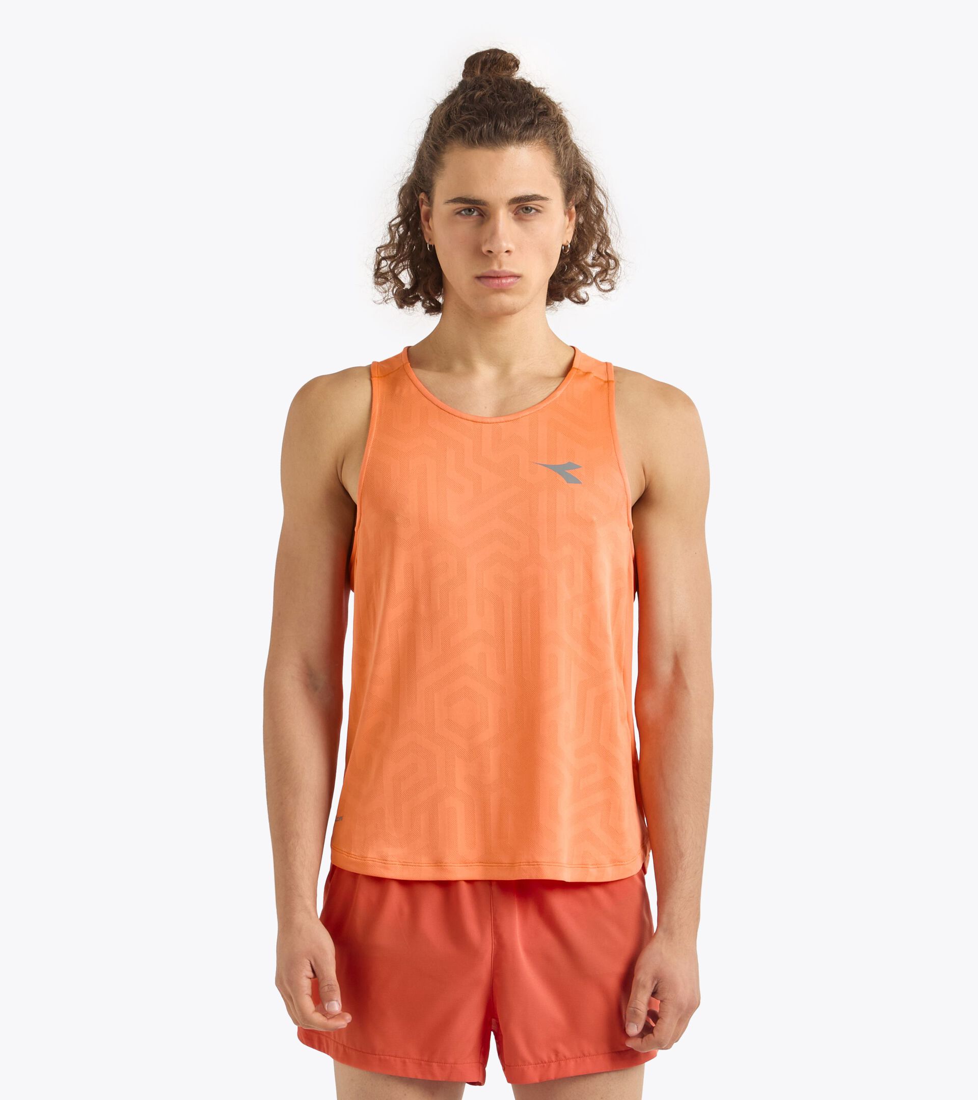 Running tank - Coolcore light fabric - Men’s SUPER LIGHT TANK ORANGE NECTARINE - Diadora