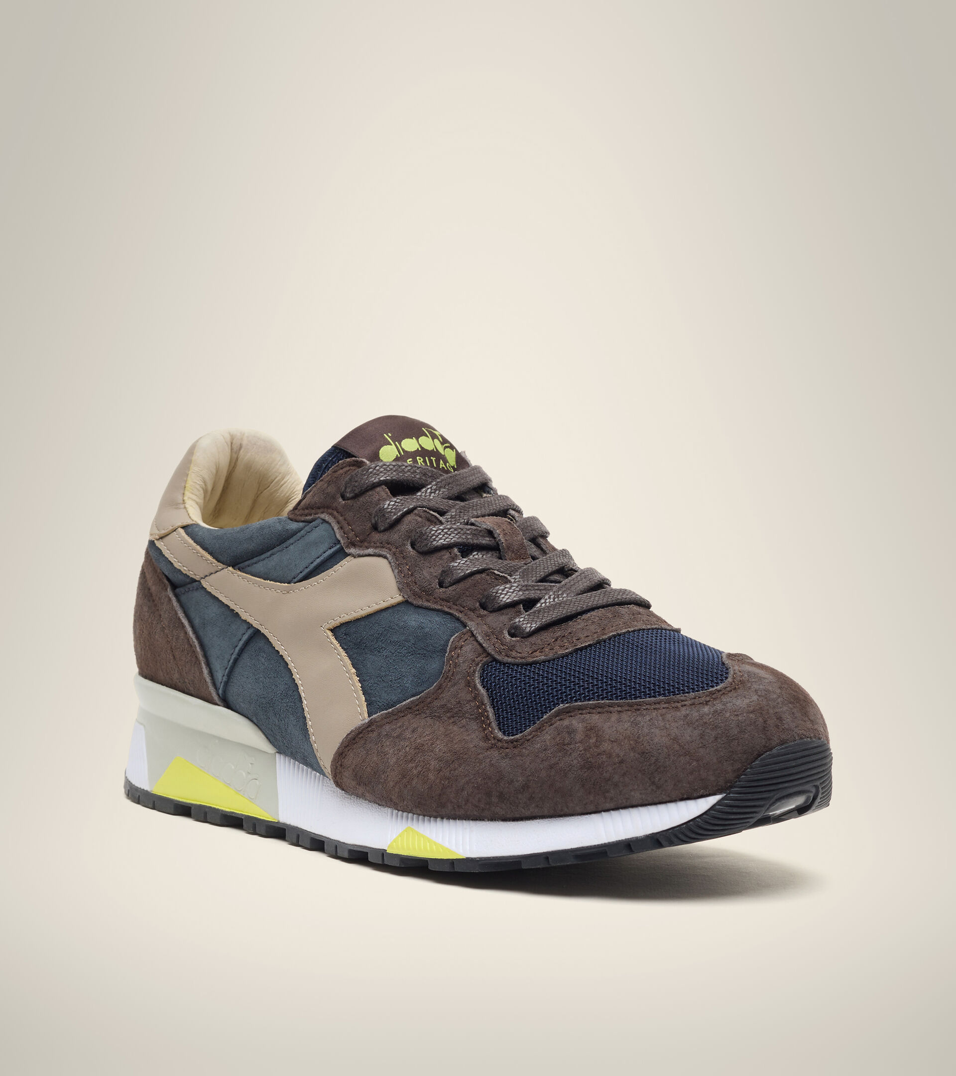 Footwear Heritage UOMO TRIDENT 90 SUEDE SW BLUE DENIM/BROWN TURKISH COFFE Diadora