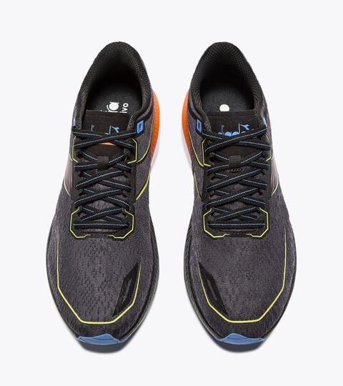 MYTHOS BLUSHIELD VOLO 5, BLK/SULPHUR SPRING/ULTRAMARINE Running shoe - Stability and lightness - Men’s MYTHOS BLUSHIELD VOLO 5 BLK/SULPHUR SPRING/ULTRAMARINE - Diadora