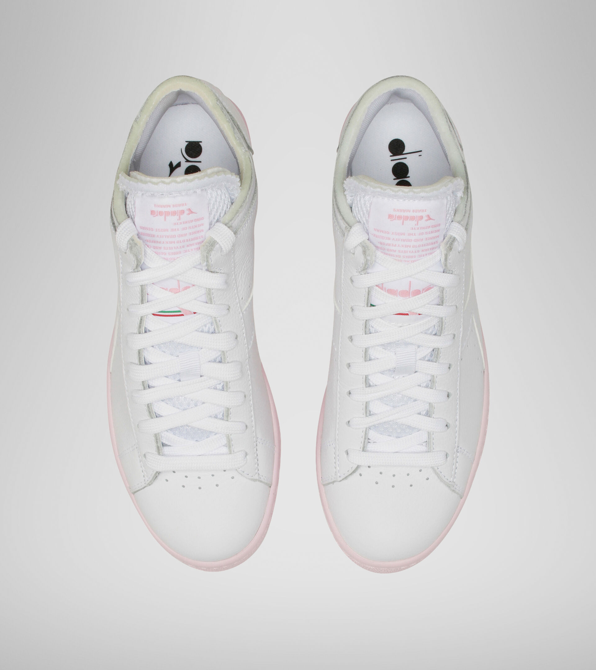 Sports shoe - Women GAME L ROW CUT SOLE BLOCK WN SUPER WHITE/PARFAIT PINK - Diadora
