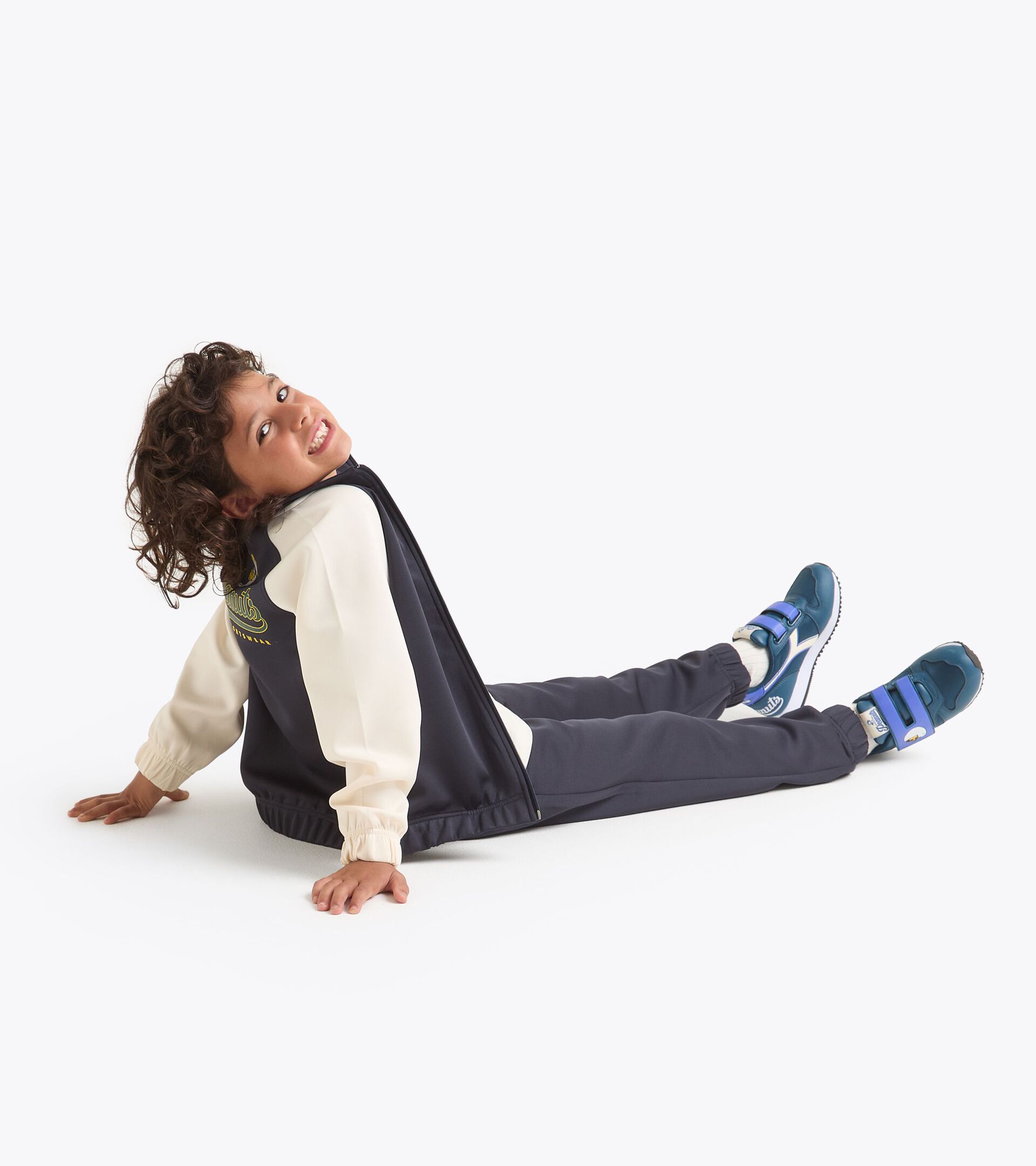 Chándal deportivo Peanuts de estilo universitario - Niños y niñas 
 JU. TRACKSUIT FZ PEANUTS AZUL NOCHE - Diadora