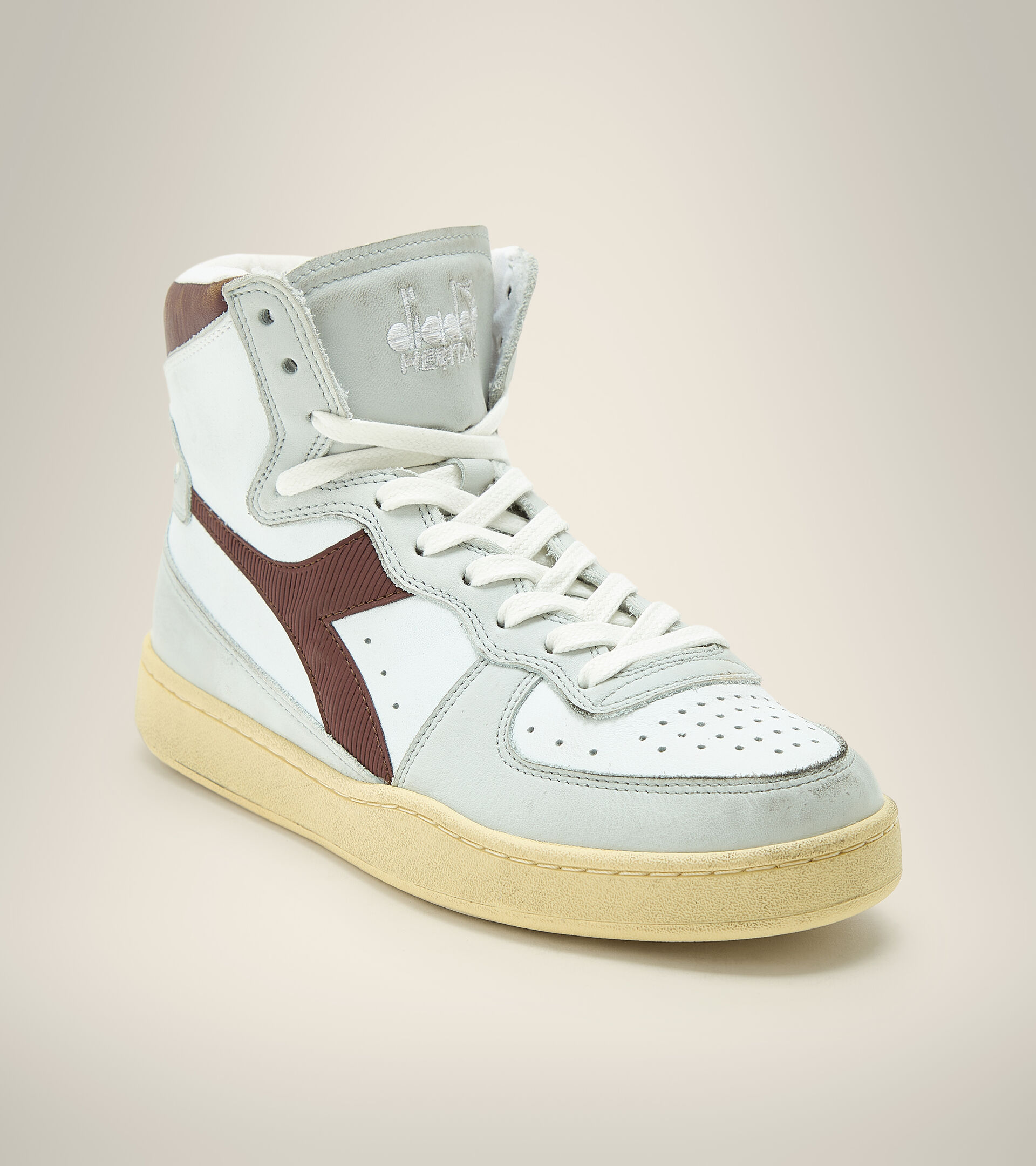 Heritage shoes - Unisex MI BASKET USED WHITE/DECADENT CHOCOLATE - Diadora
