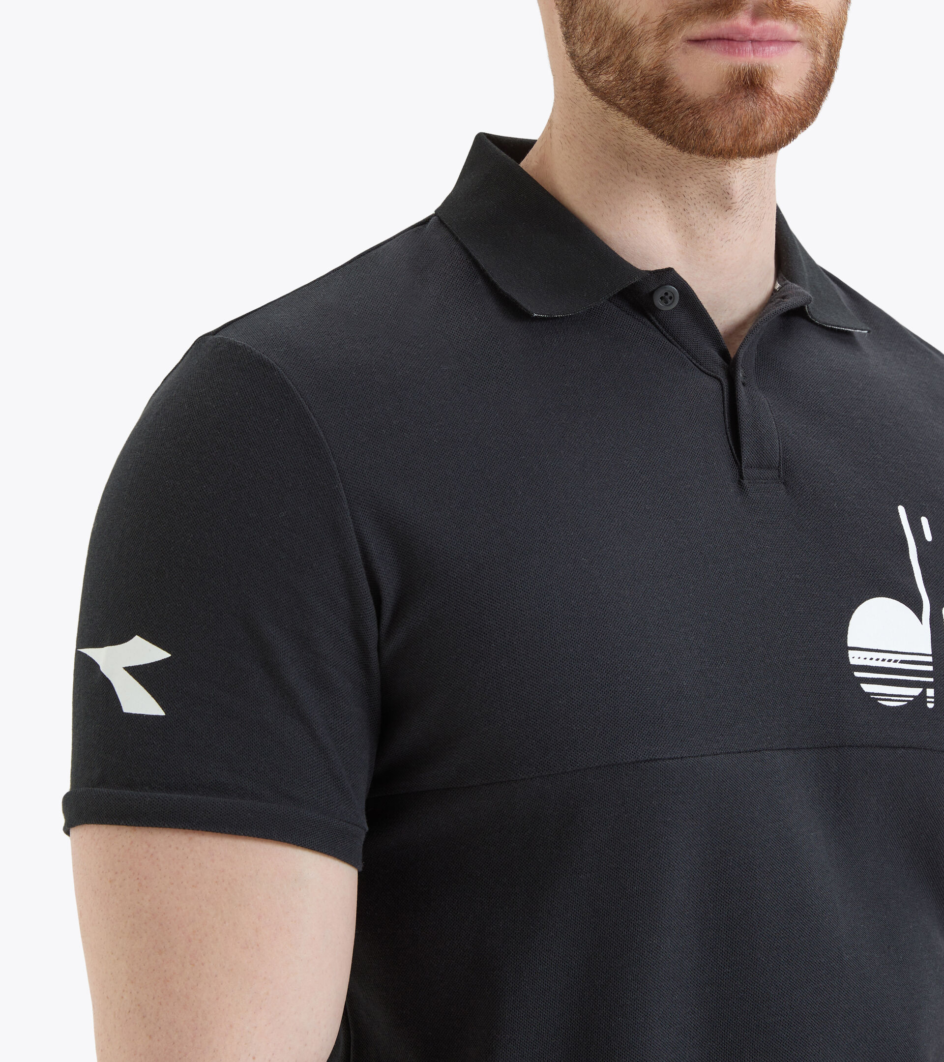 Short-sleeved tennis polo-shirt - Men SS POLO COACH BLACK - Diadora