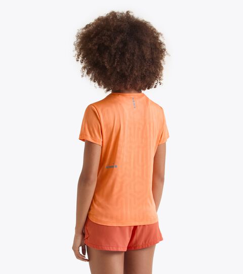 L. SUPER LIGHT SS T-SHIRT, ORANGE NECTARINE Running t-shirt - Coolcore light fabric - Women’s L. SUPER LIGHT SS T-SHIRT ORANGE NECTARINE - Diadora