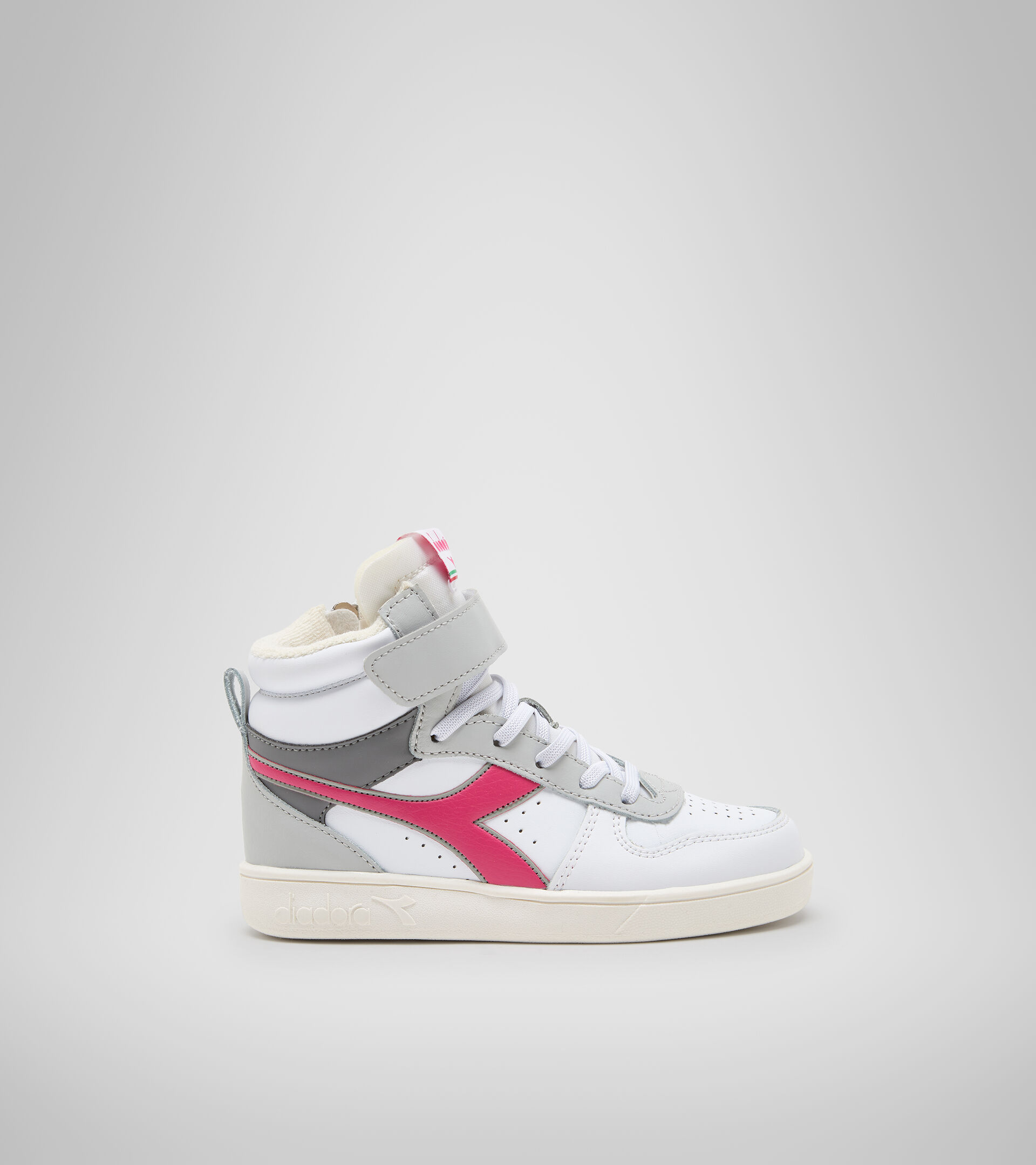 Sports shoes - Kids 4-8 years MAGIC BASKET MID PS WHT/FROST GRY/RASPBERRY SORBET - Diadora