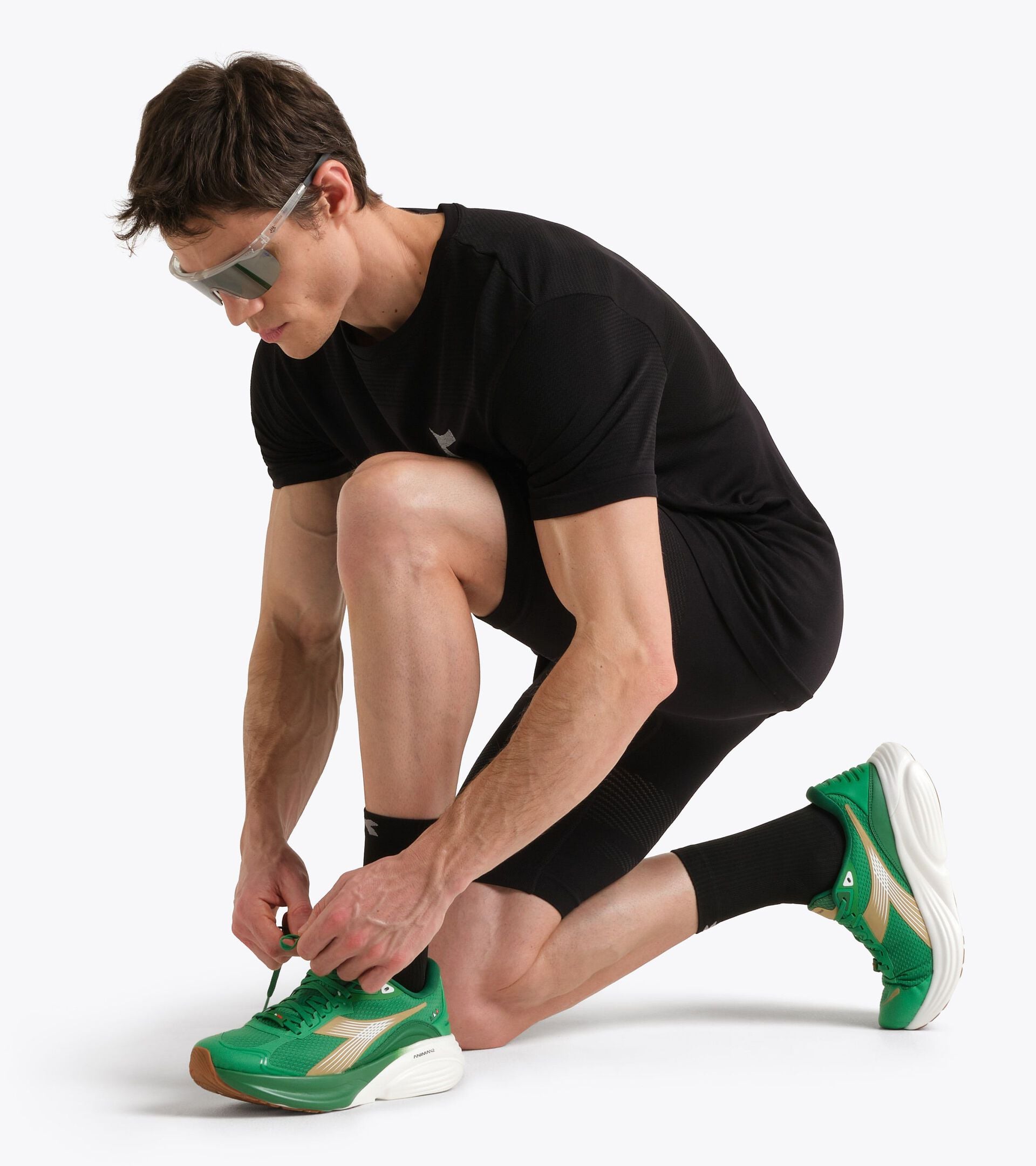 Technical shorts for temperature control -  Running - Men&rsquo;s SHORTER STRATOUNO BLACK - Diadora