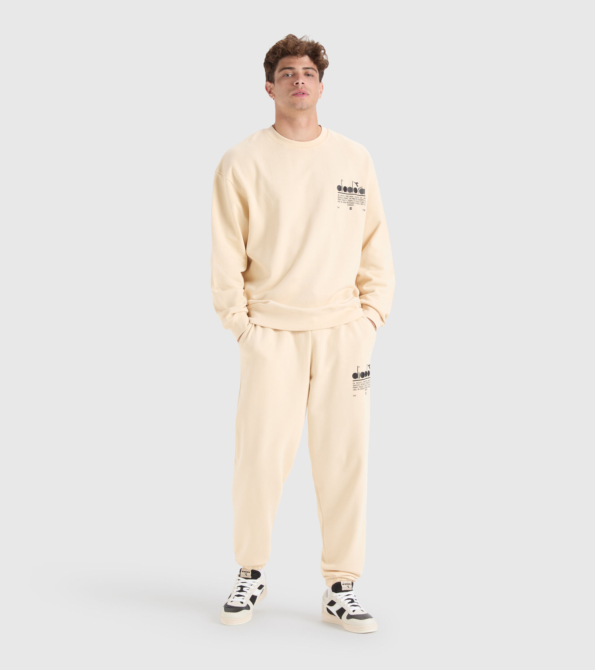 Cotton sweatshirt - Unisex SWEATSHIRT CREW MANIFESTO NAVAJO BEIGE - Diadora