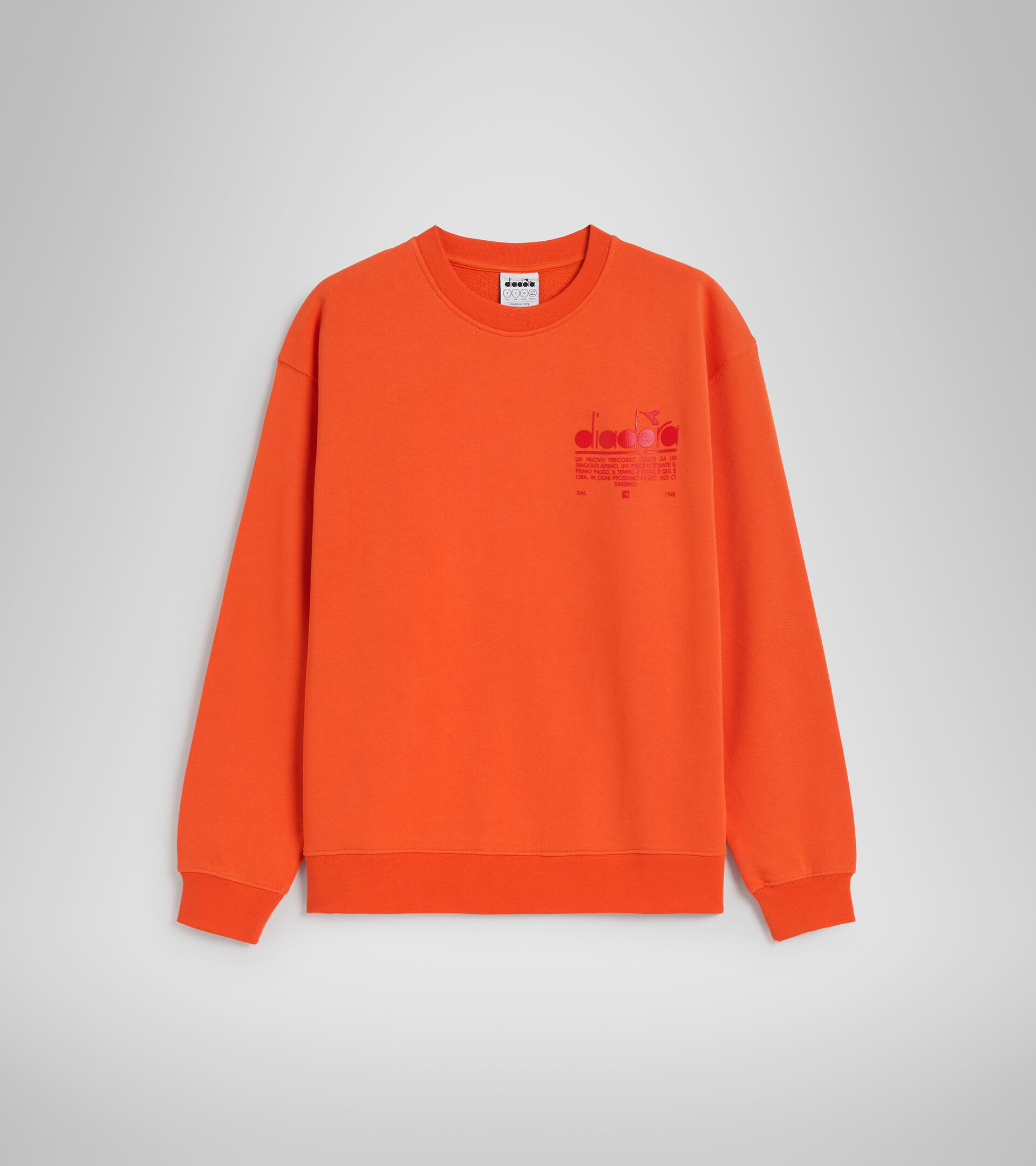 Cotton round-neck sweatshirt - Unisex SWEATSHIRT CREW MANIFESTO VERMILLION ORANGE - Diadora