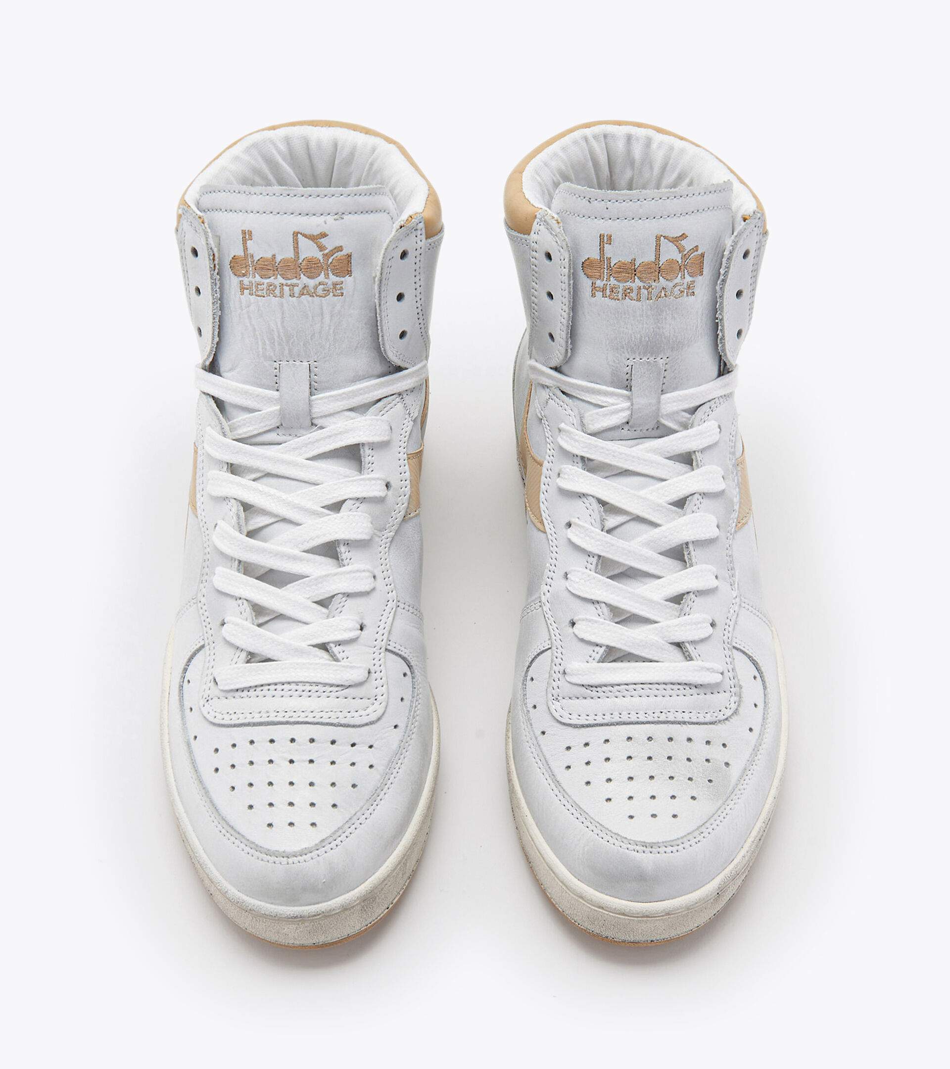 Heritage shoes - Unisex MI BASKET USED WHITE/BEIGE - Diadora