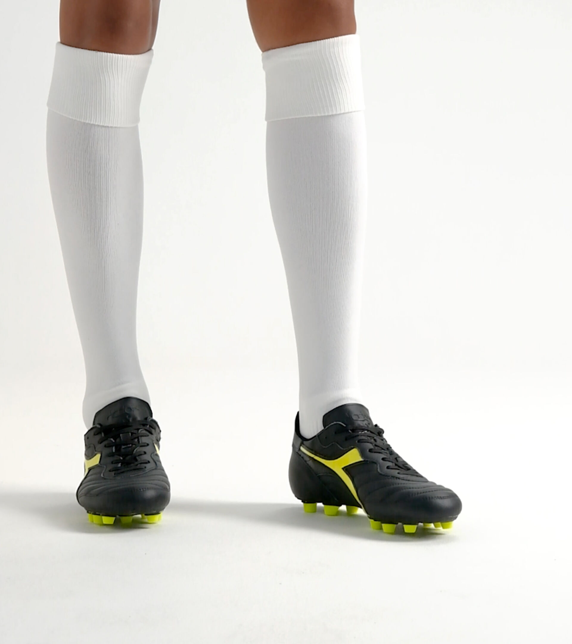Firm ground football boots - Made in Italy BRASIL ITALY OG LT+  MDPU BLACK/FLUO YELLOW DIADORA - Diadora