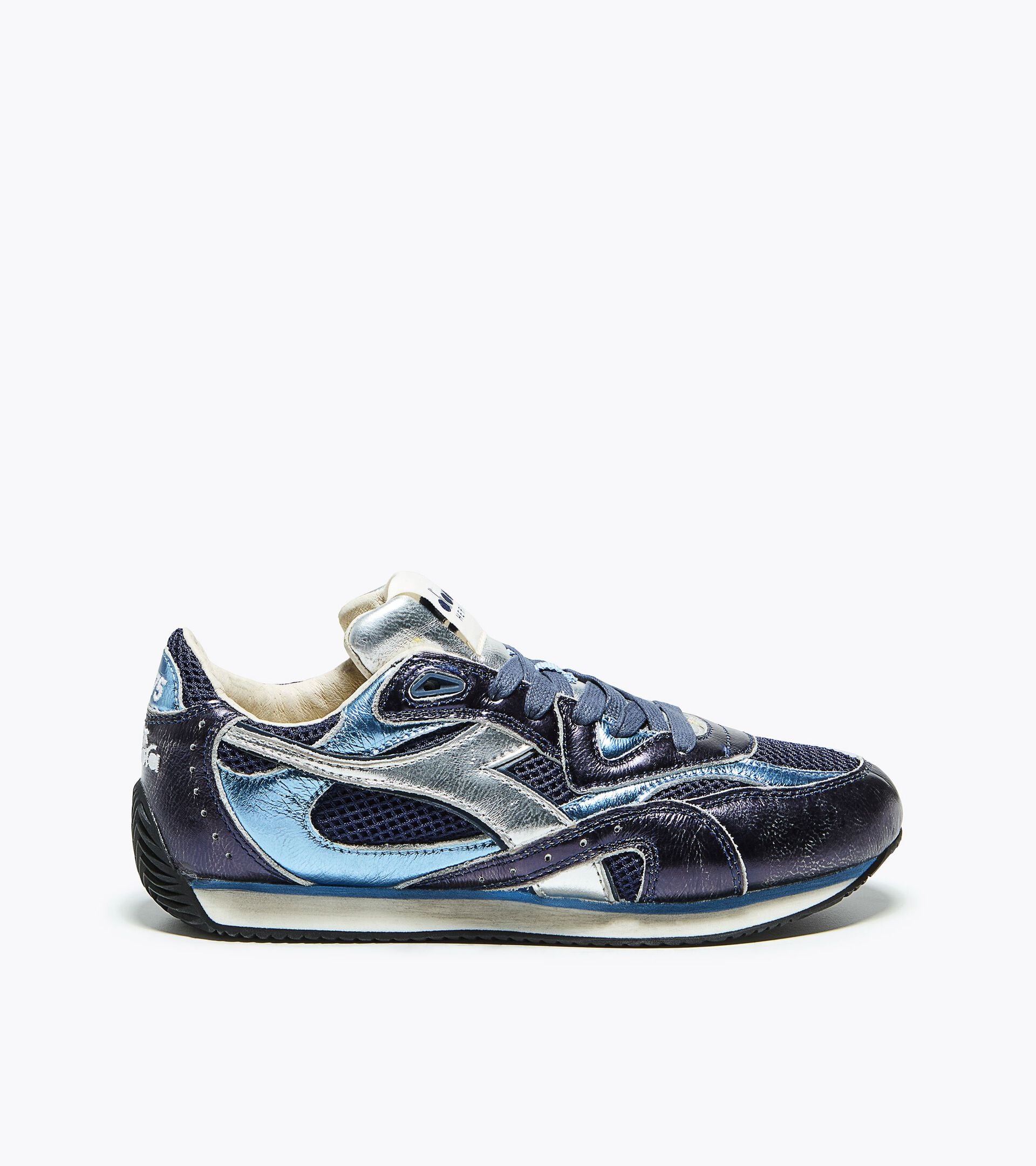Heritage Sneaker in Laminated Leather - Low-Profile - Women&rsquo;s EQUIPE REVENGE METAL WN BLUE BELL - Diadora