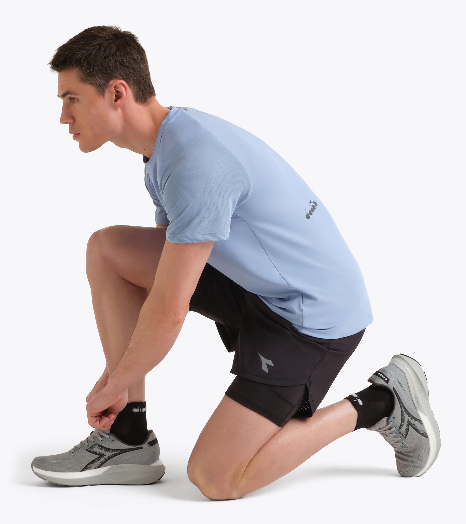 2-in-1 Running Shorts - Men&rsquo;s SHORTS 2IN1 5 BLACK - Diadora