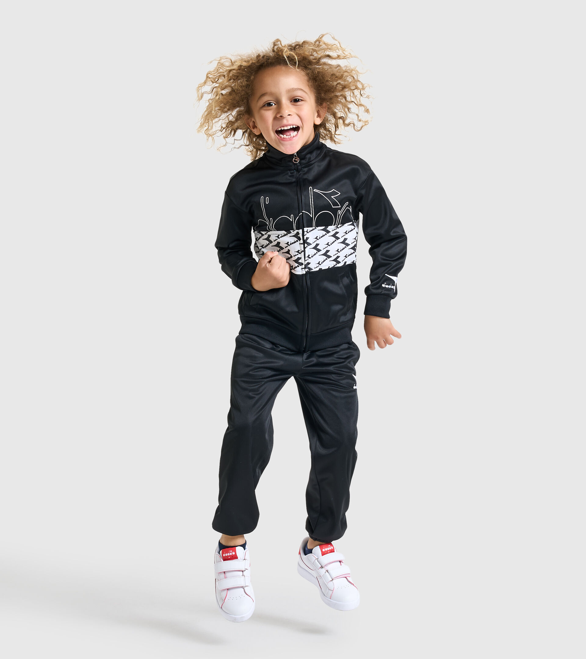 Tracksuit - Kids JB.TRACKSUIT FZ HOOPLA BLACK - Diadora