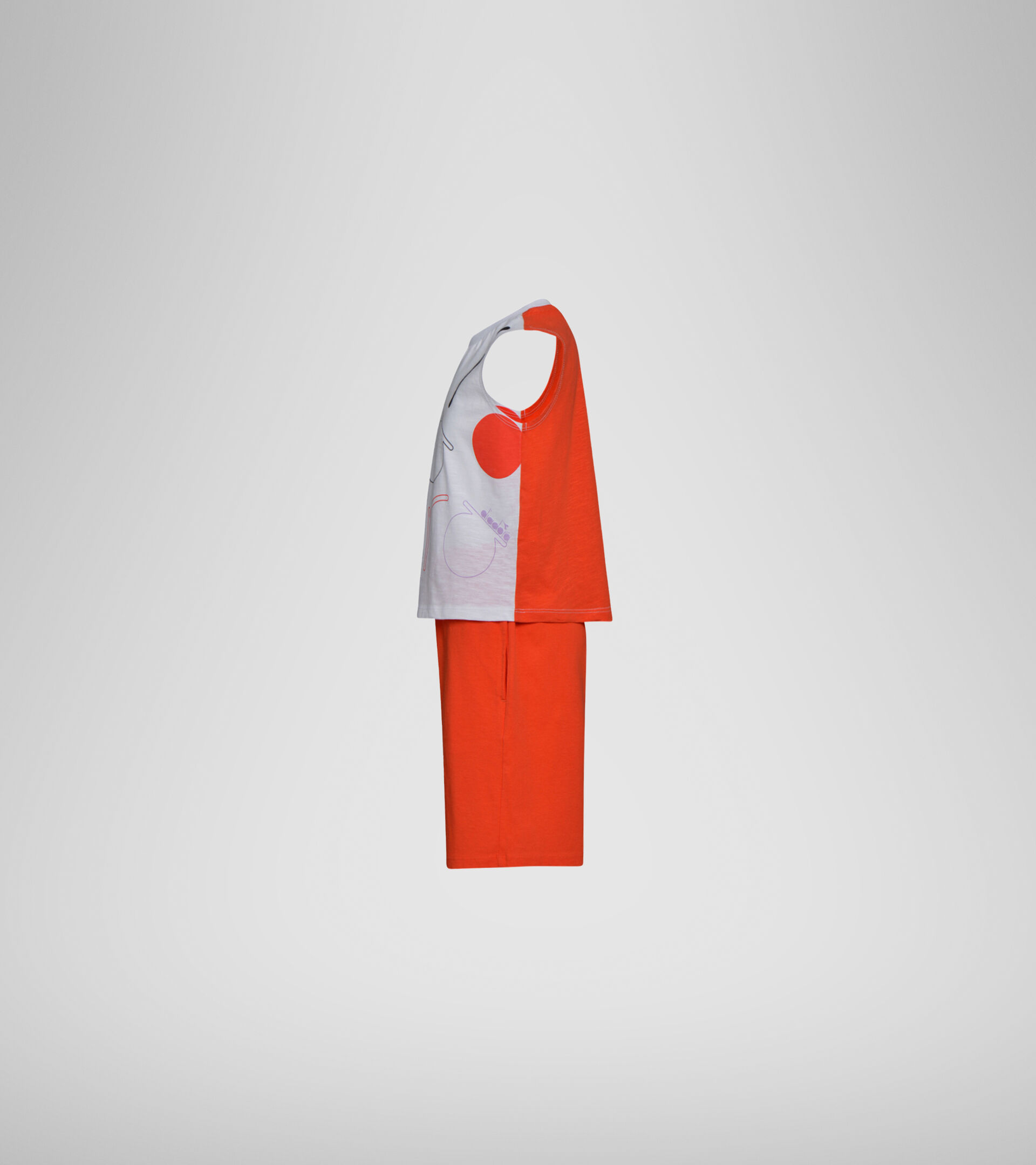 Apparel Sport BAMBINO JG. SET SL LOGO MANIA BIANCO OTTICO Diadora