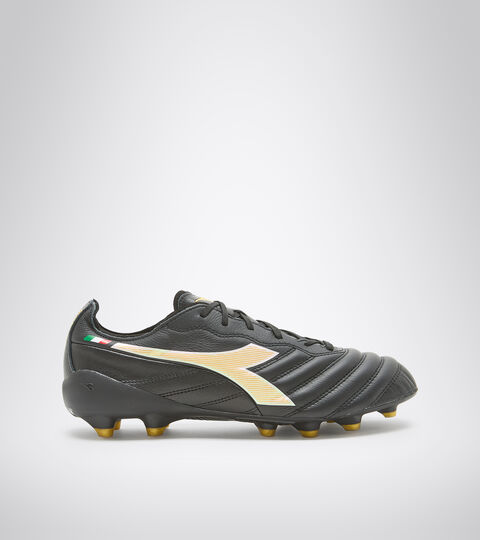 Firm ground and synthetic pitches football boots - Men’s BRASIL ELITE2 TECH ITA LPX BLACK/GOLD - Diadora