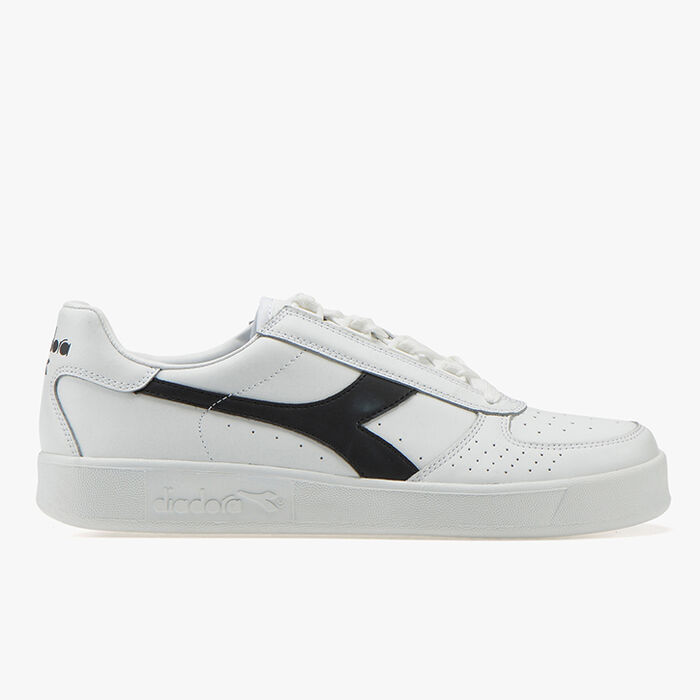 B. ELITE, WHITE/WHITE/BLACK, large
