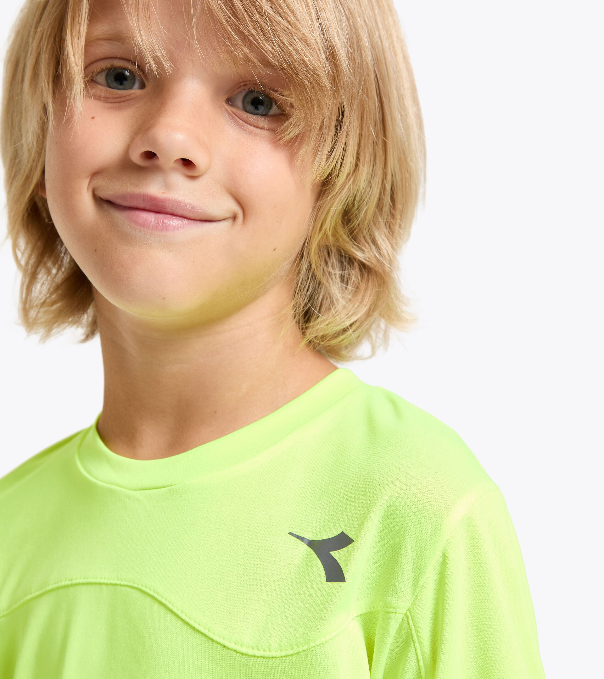 T-shirt da tennis - Bambino J. T-SHIRT TEAM GIALLO FLUO DD - Diadora