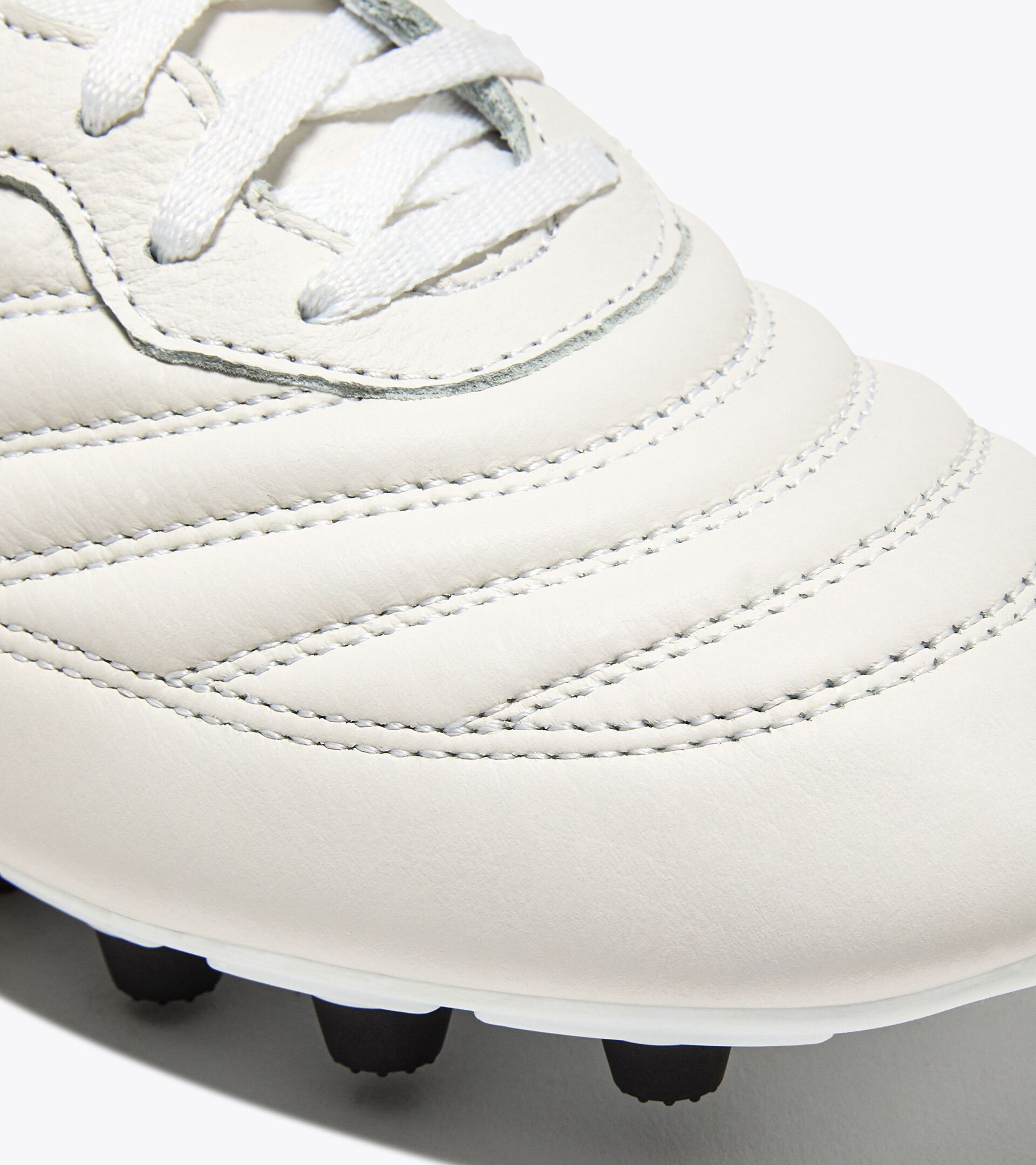 Leather calcio boots for firm ground - Men's BRASIL LT+ MDPU WHITE/GOLD - Diadora