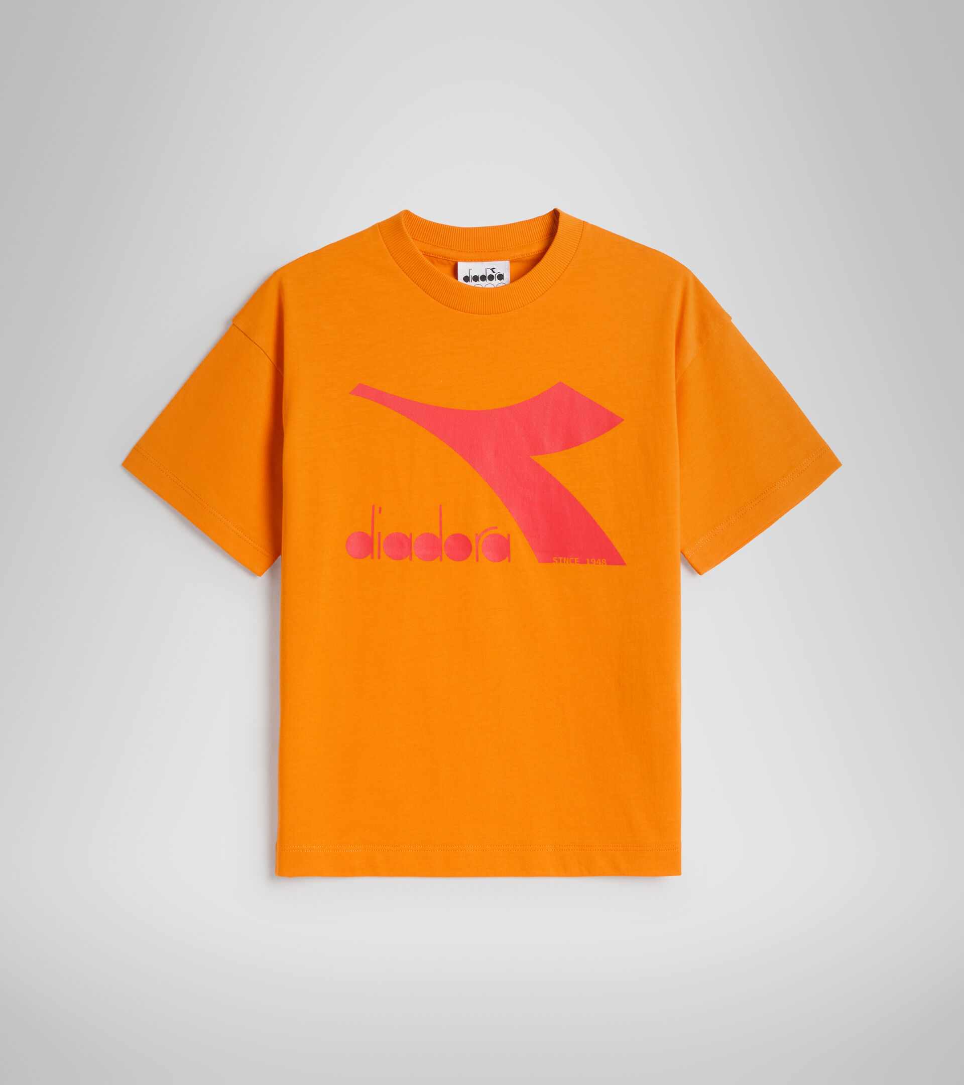 T-shirt en coton junior - Unisexe JU.T-SHIRT SS BL RAINBOW ORANGE KAKI - Diadora