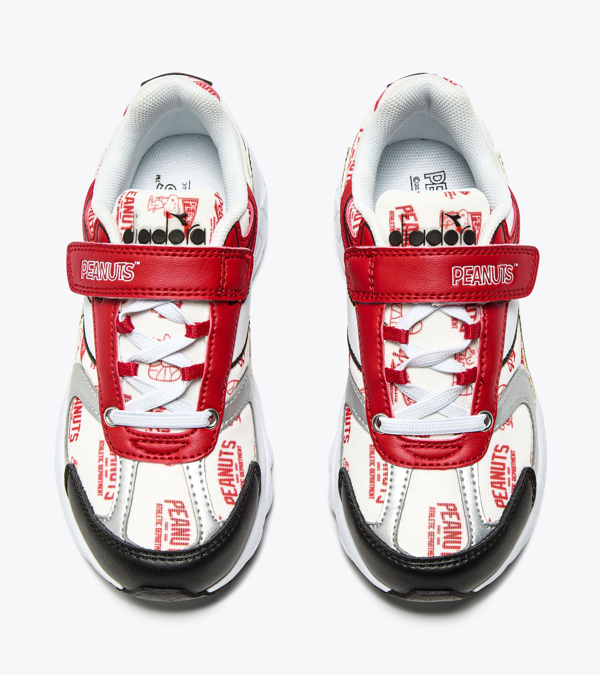 Peanuts sports sneakers - Boys - 4 to 8 years old SAO-KO 280 PEANUTS PS WHITE/BLACK/SALSA - Diadora