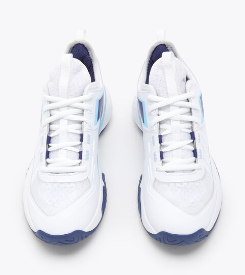 FINALE W AG, BIANCO/BLU STAMPA Tennis shoes for hard surfaces or clay courts - Women FINALE W AG BIANCO/BLU STAMPA - Diadora