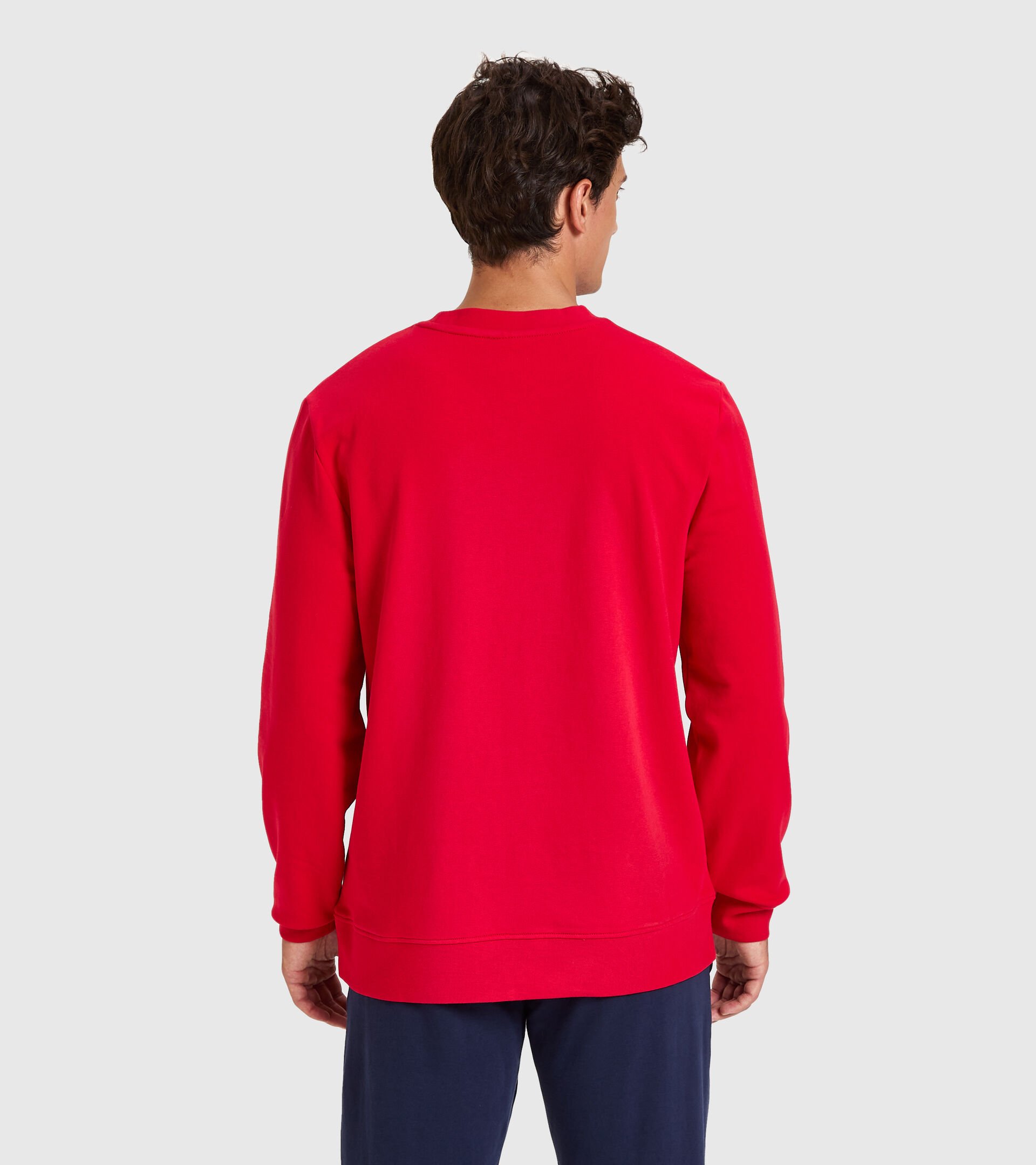 Crew-neck sweatshirt - Men SWEATSHIRT CREW LOGO CHROMIA TANGO RED - Diadora