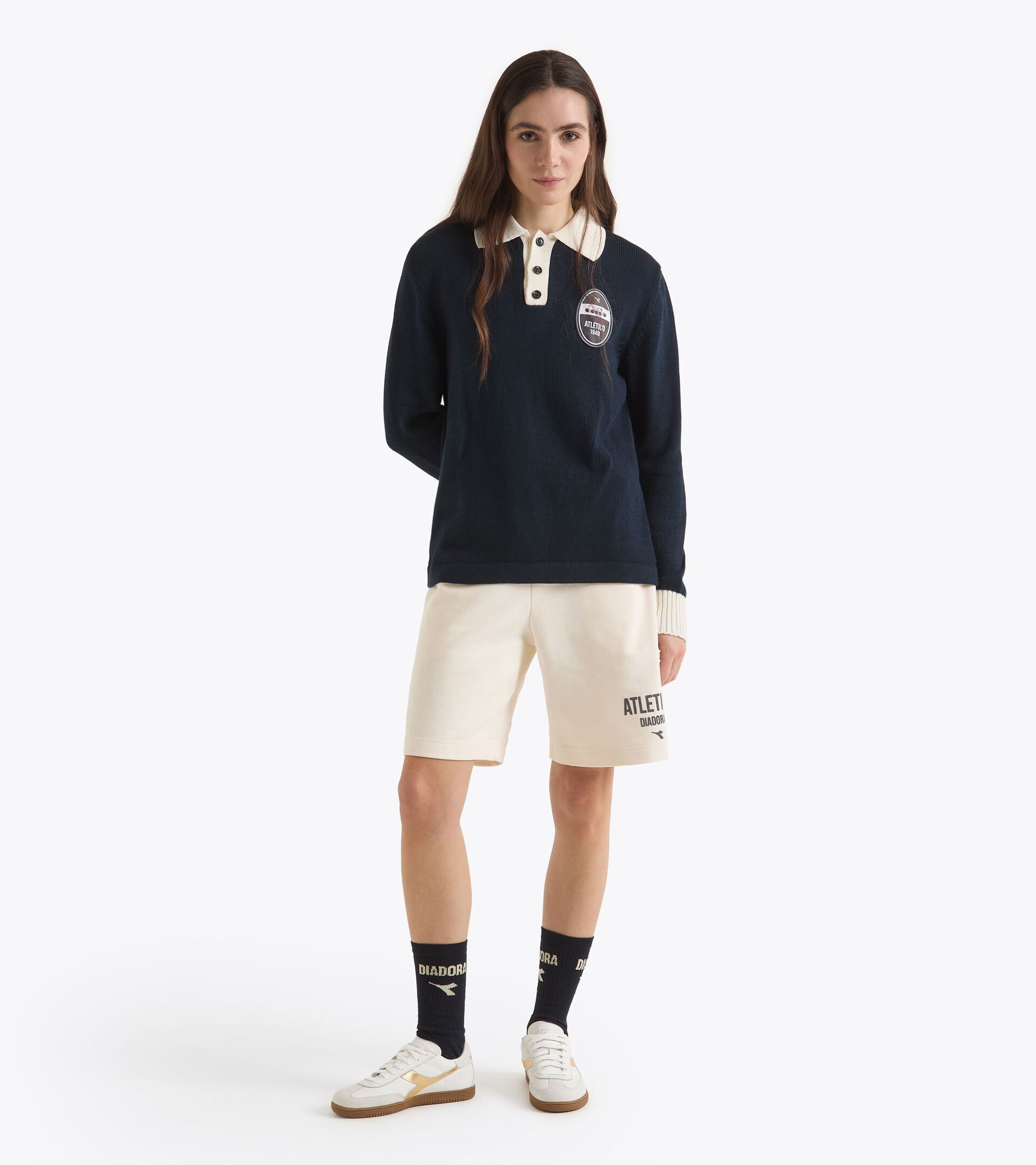 Long-sleeved Legacy polo - Made in Italy - All-gender POLO LS  LEGACY BLUE DENIM - Diadora