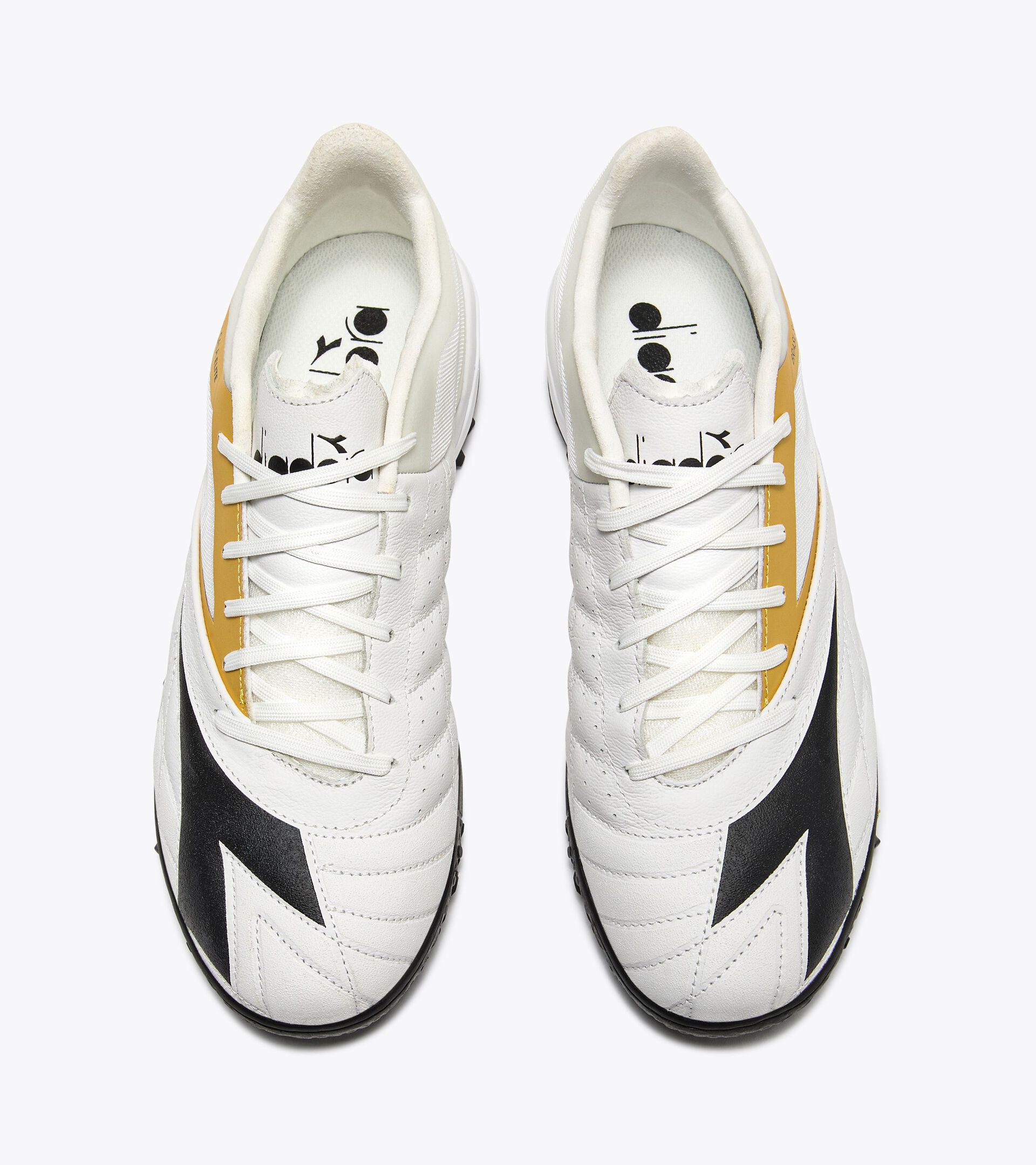 Futsal Shoe - Specific sole for synthetic surfaces - Men BRASIL SALA ELITE TF WHITE/BLACK/METALLIC GOLD - Diadora