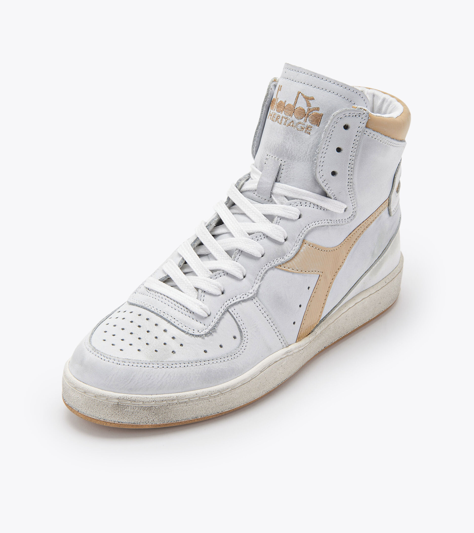 Heritage shoes - Unisex MI BASKET USED WHITE/BEIGE - Diadora