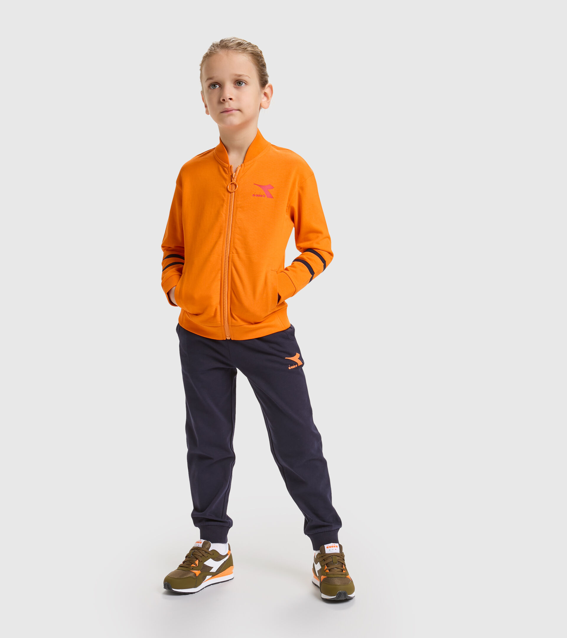 Tuta sportiva junior - Unisex JU.TRACKSUIT FZ RAINBOW ARANCIO CACHI - Diadora