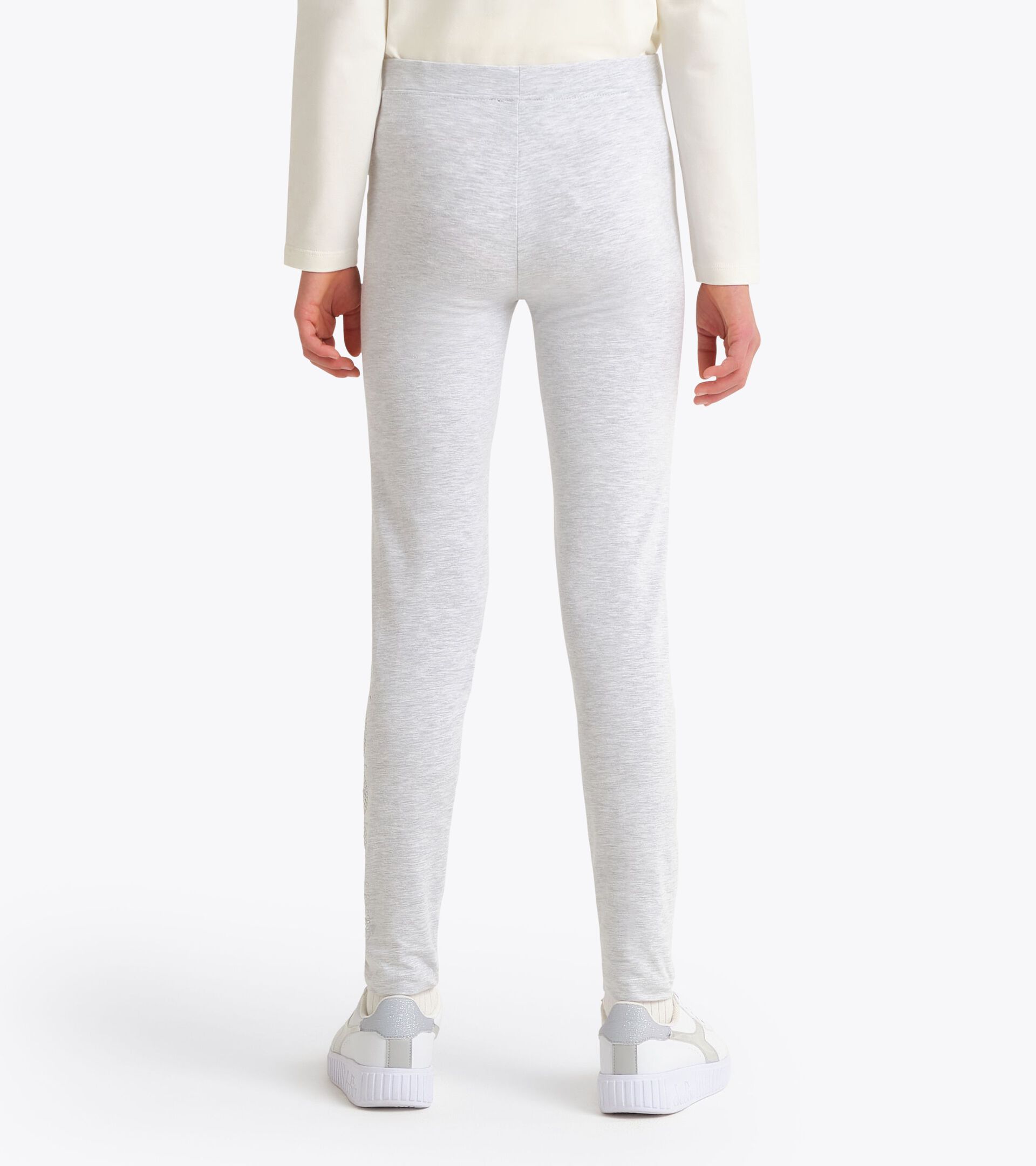 Leggings - Girls JG. LEGGINGS RHINESTONE LIGHT MIDDLE GREY MELANGE - Diadora